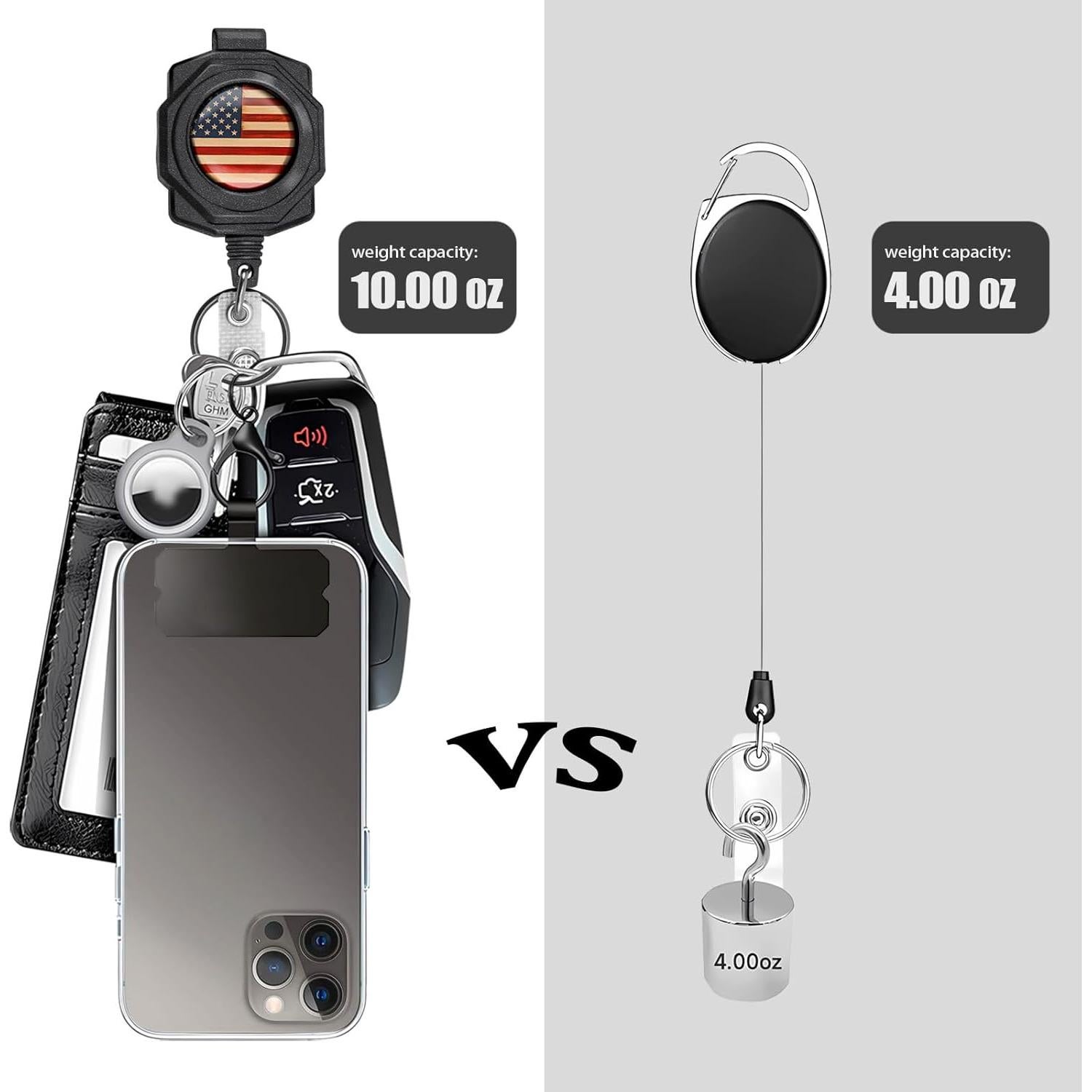 Llavero Retráctil Bolimoss con Carabiner y Cable de Acero 81 cm