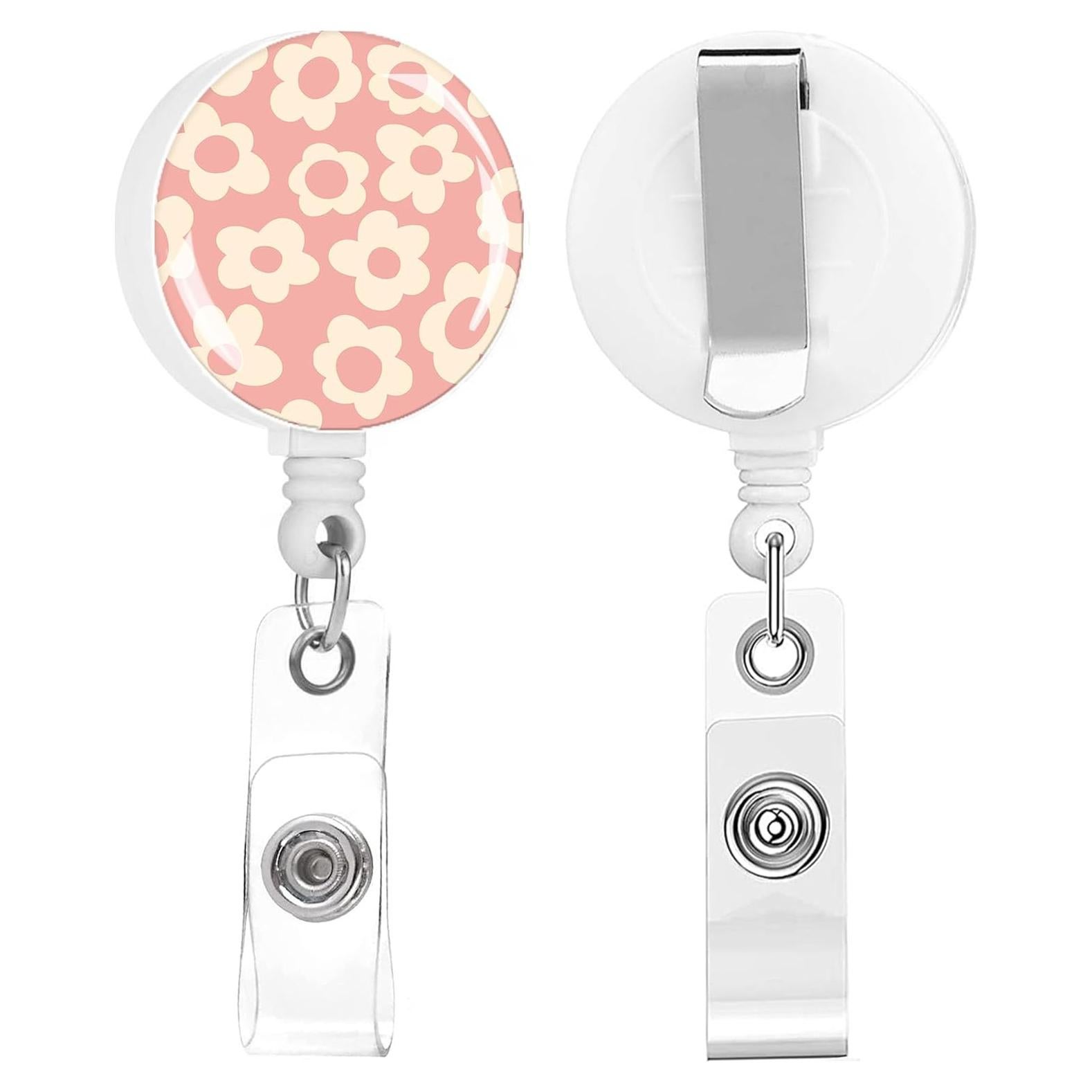 Paquete de 2 Sujetadores de Insignias Retráctiles SCLOBO Girasoles