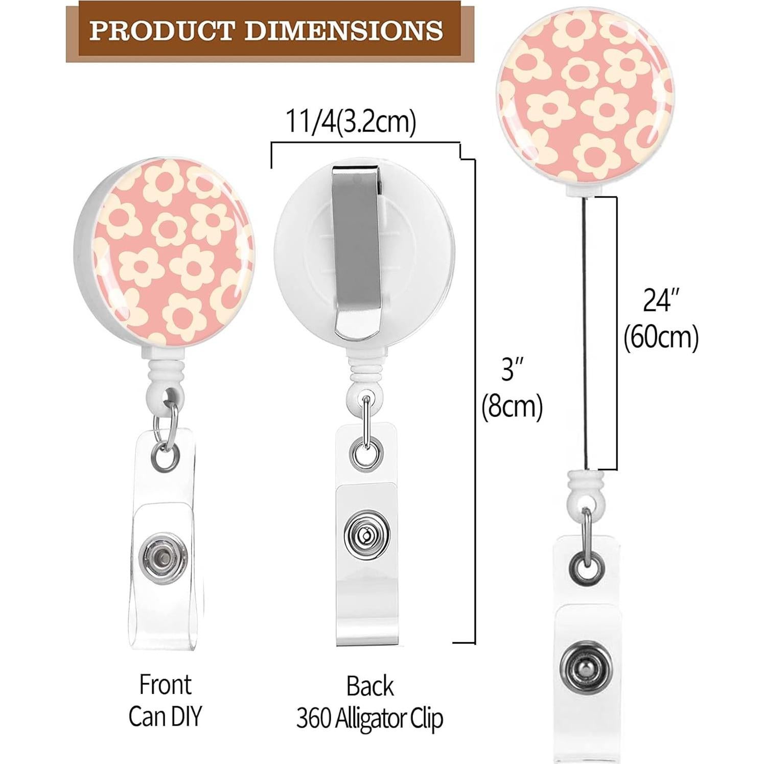 Paquete de 2 Sujetadores de Insignias Retráctiles SCLOBO Girasoles