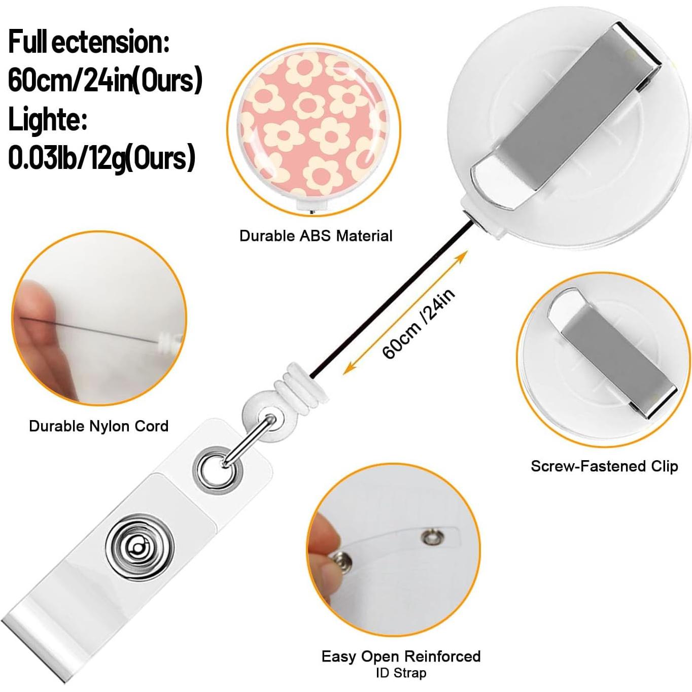 Paquete de 2 Sujetadores de Insignias Retráctiles SCLOBO Girasoles