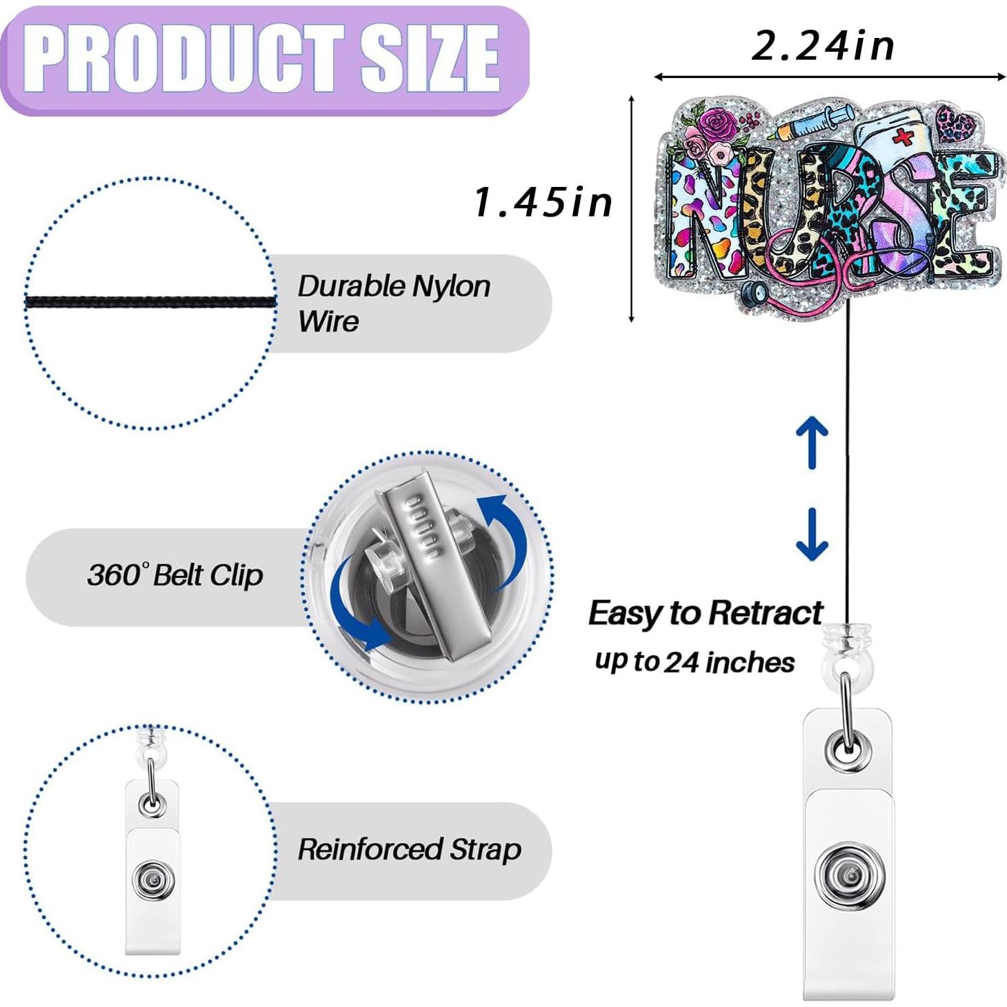 Portatarjetas Retráctil Bydevia para Enfermera 61 cm Acrílico