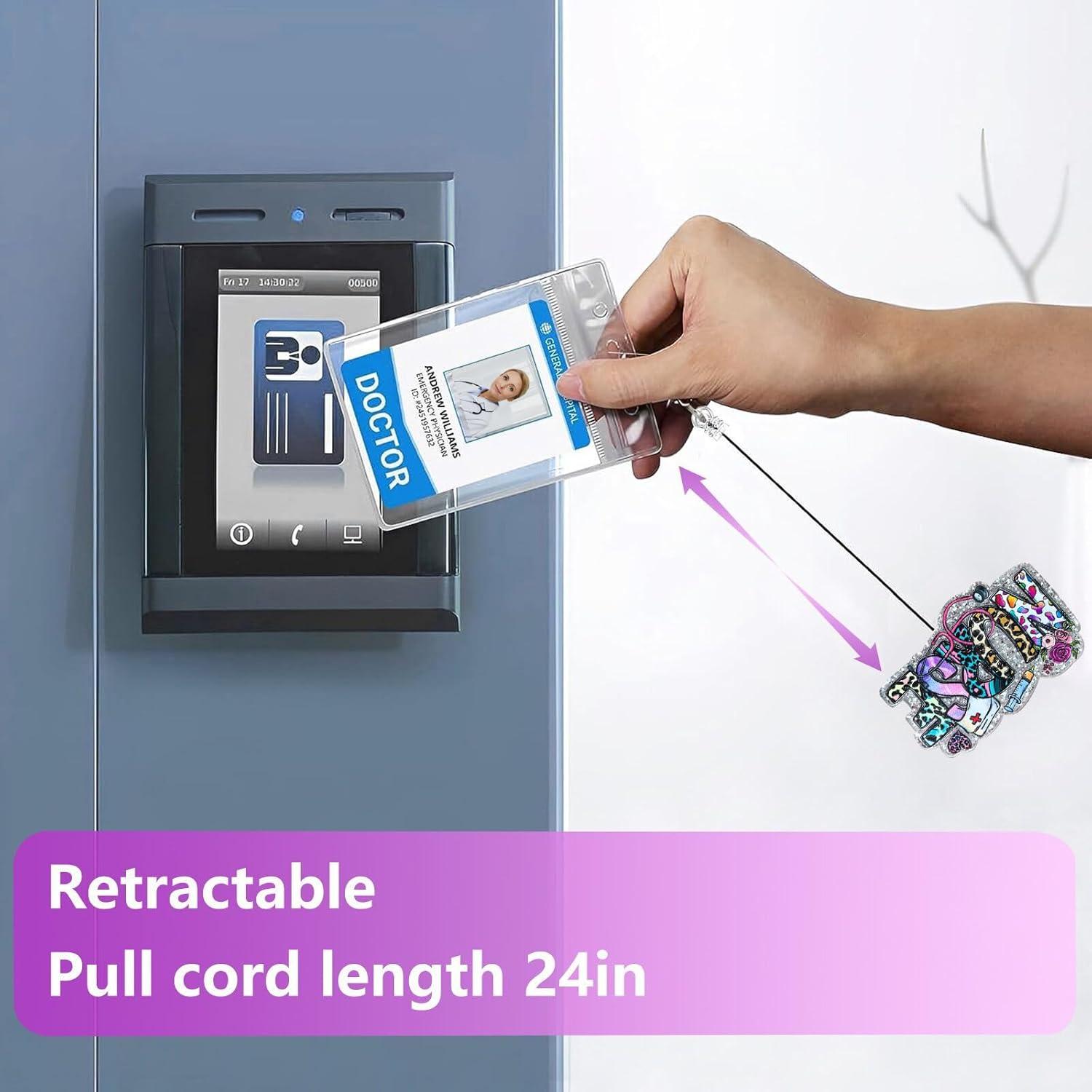 Portatarjetas Retráctil Bydevia para Enfermera 61 cm Acrílico