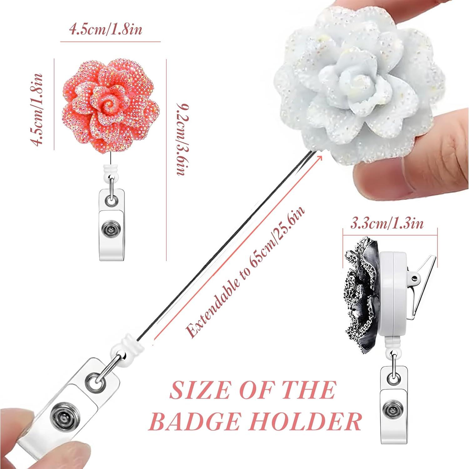 Set de 3 Sujetadores de Insignias Retráctiles MbsaAO Rosa