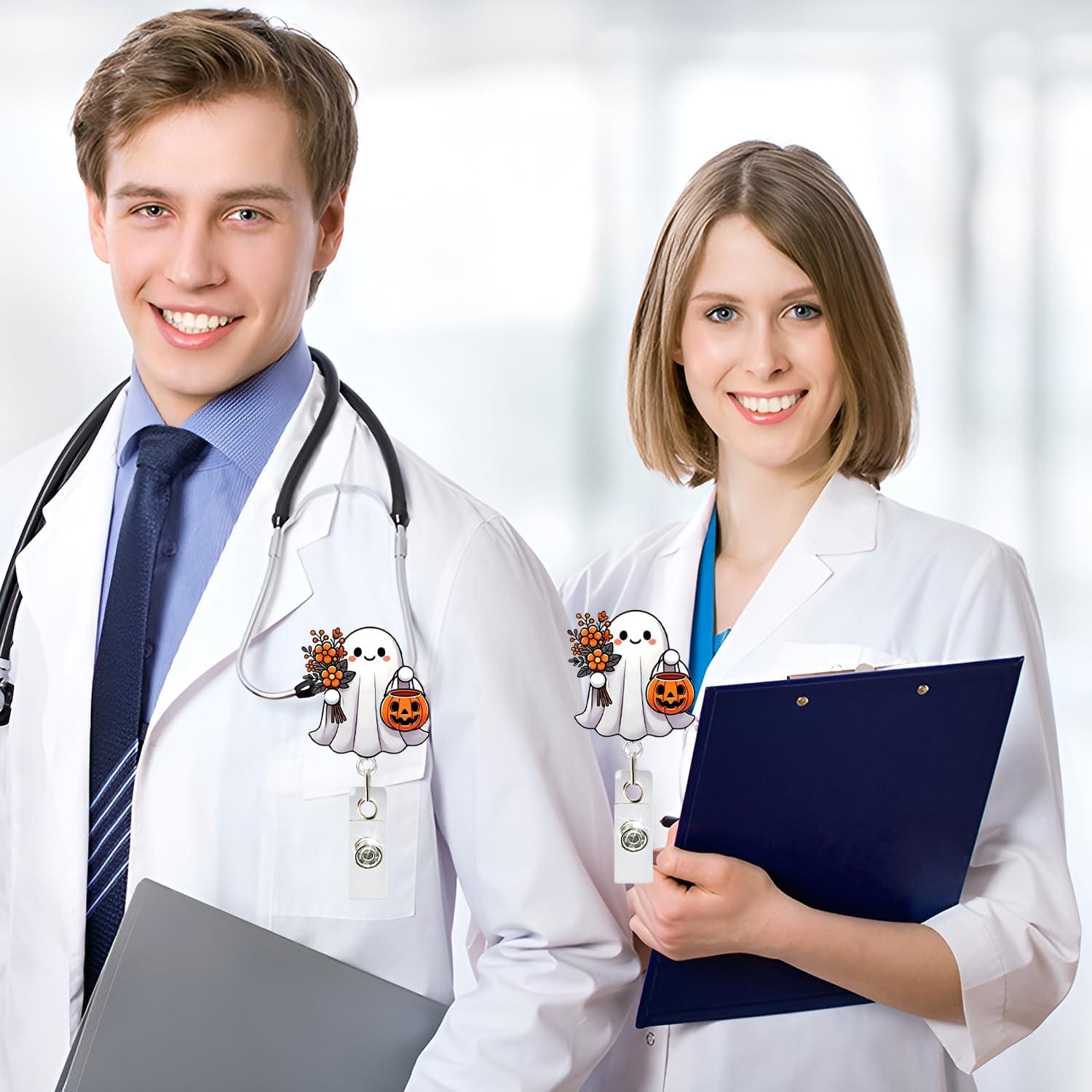 Porta Insignia Retráctil Halloween Posyofet Fantasma 19.94g