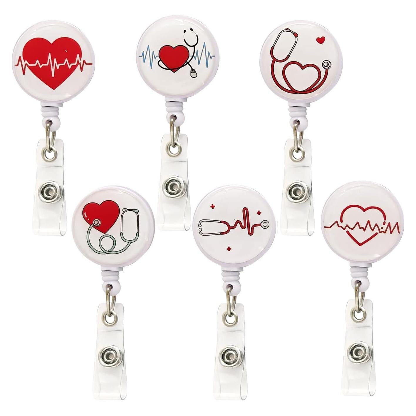 Portatarjetas Retráctiles Lsphioole 6 Pcs Enfermera Corazón