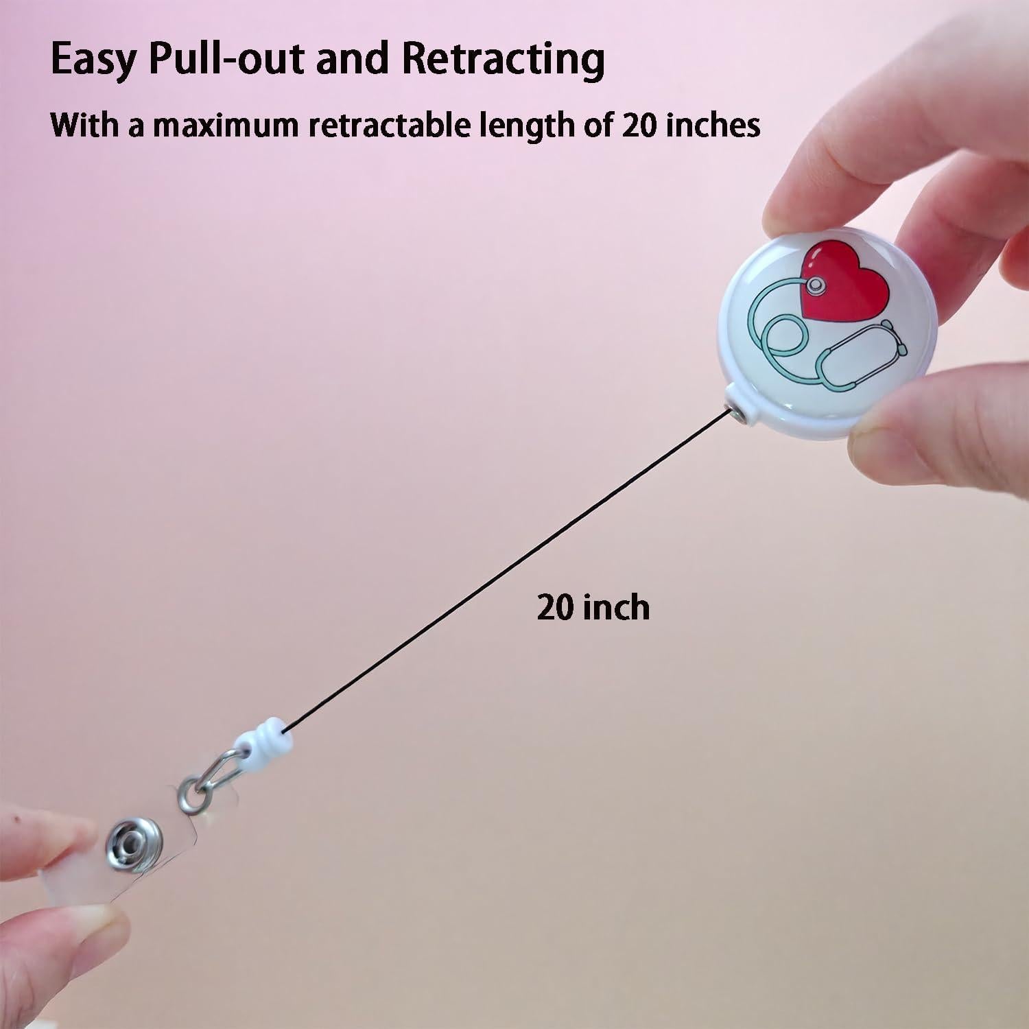 Portatarjetas Retráctiles Lsphioole 6 Pcs Enfermera Corazón