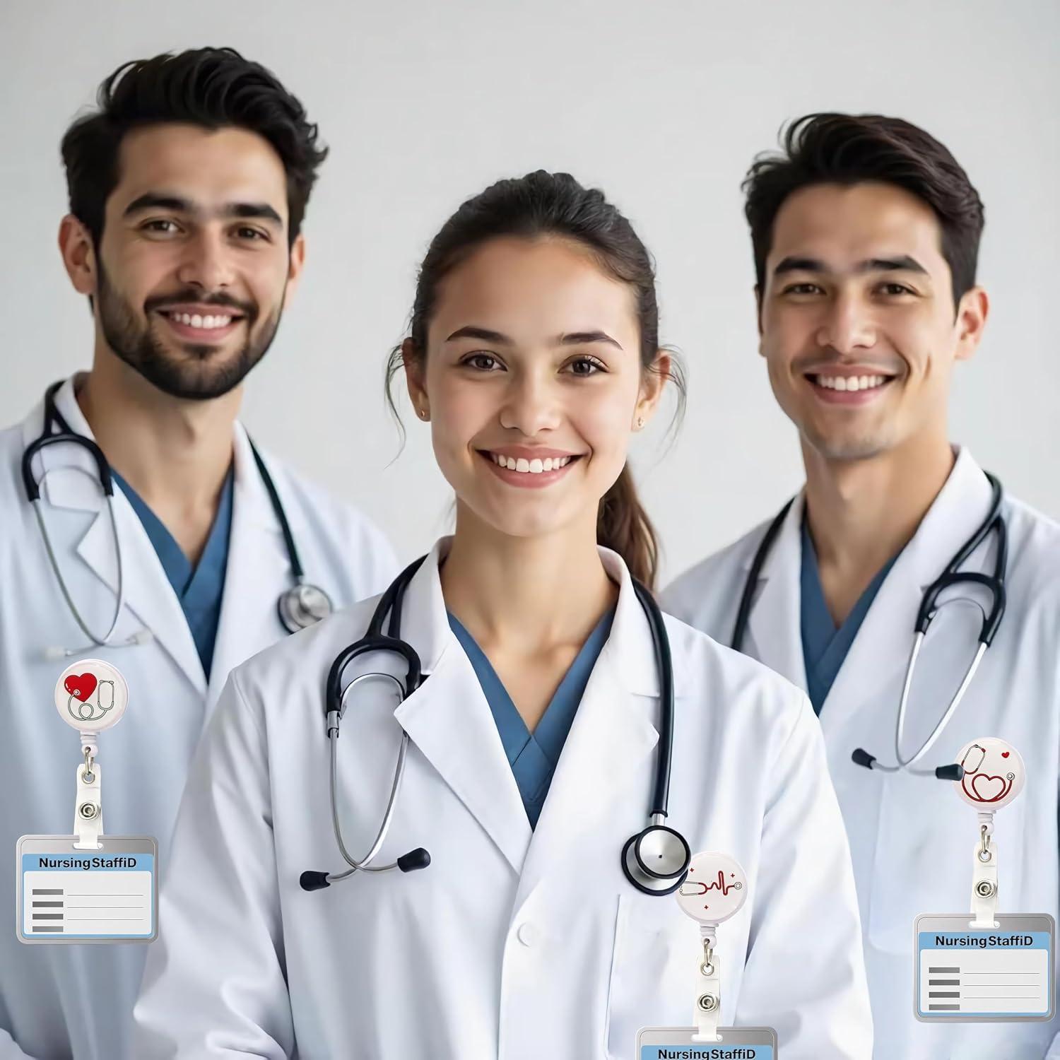 Portatarjetas Retráctiles Lsphioole 6 Pcs Enfermera Corazón