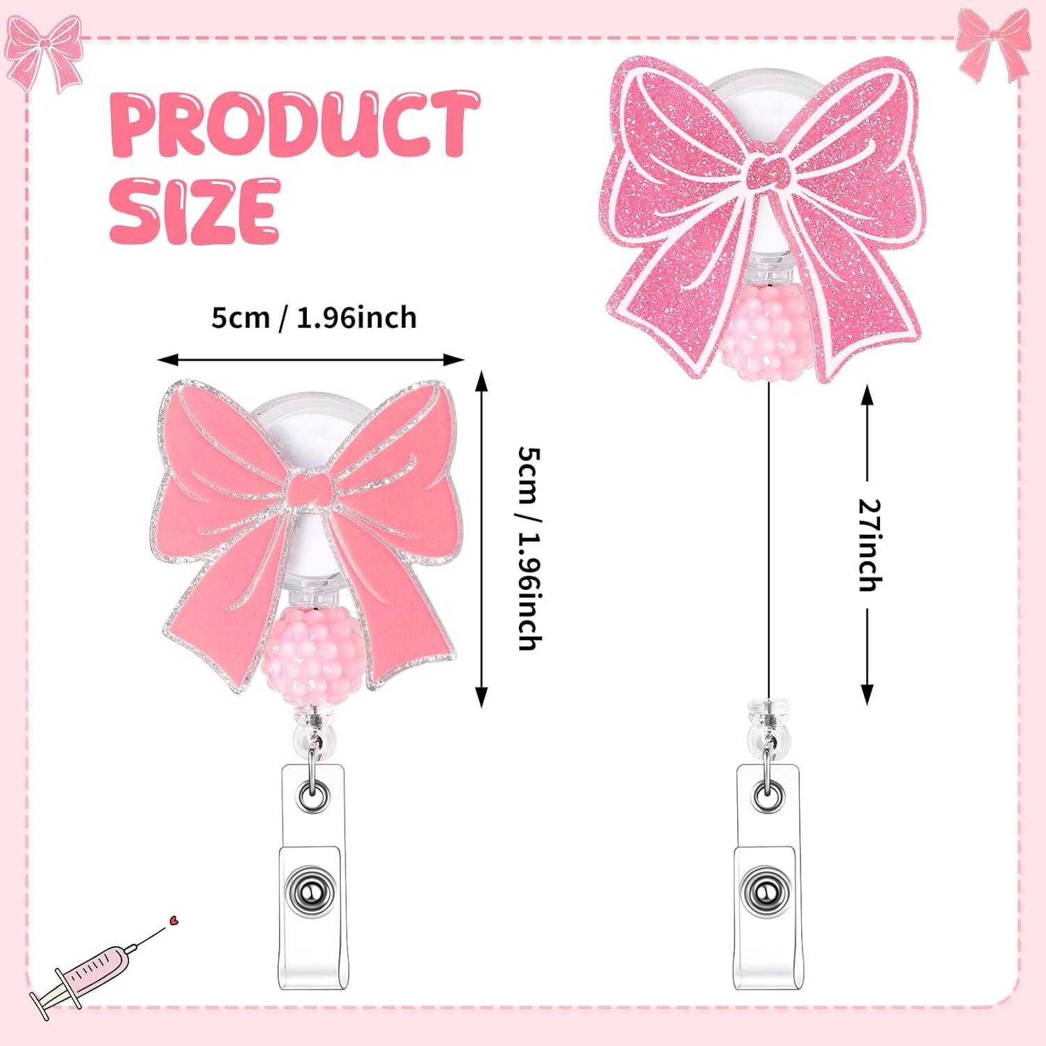 2 Ruedas de Insignia Retráctiles BESARME Lazo Rosa Clip