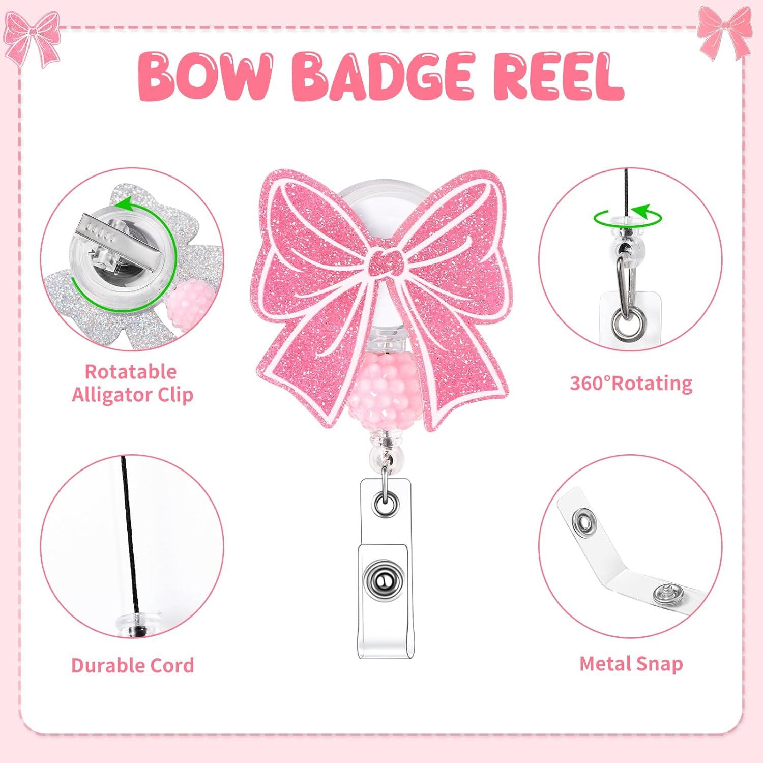 2 Ruedas de Insignia Retráctiles BESARME Lazo Rosa Clip