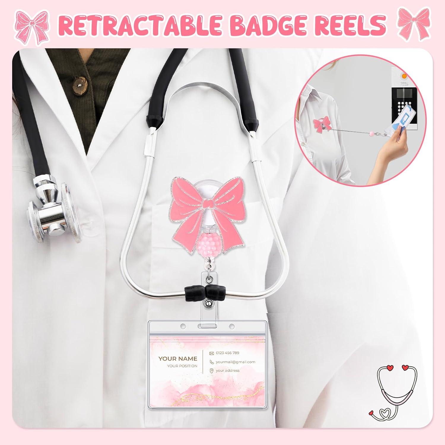 2 Ruedas de Insignia Retráctiles BESARME Lazo Rosa Clip