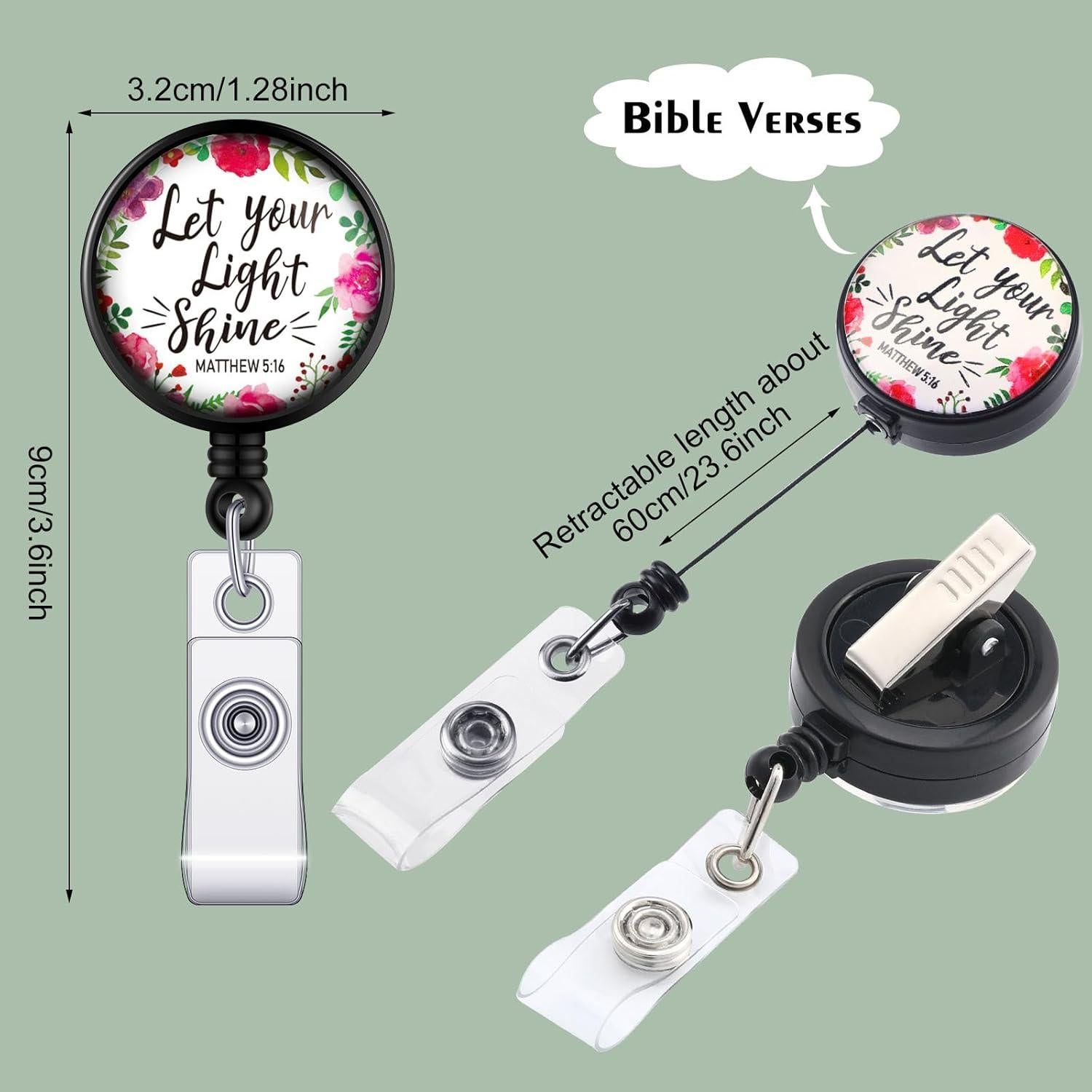 10 Piezas Soporte Insignia Retráctil Outus con Versículos