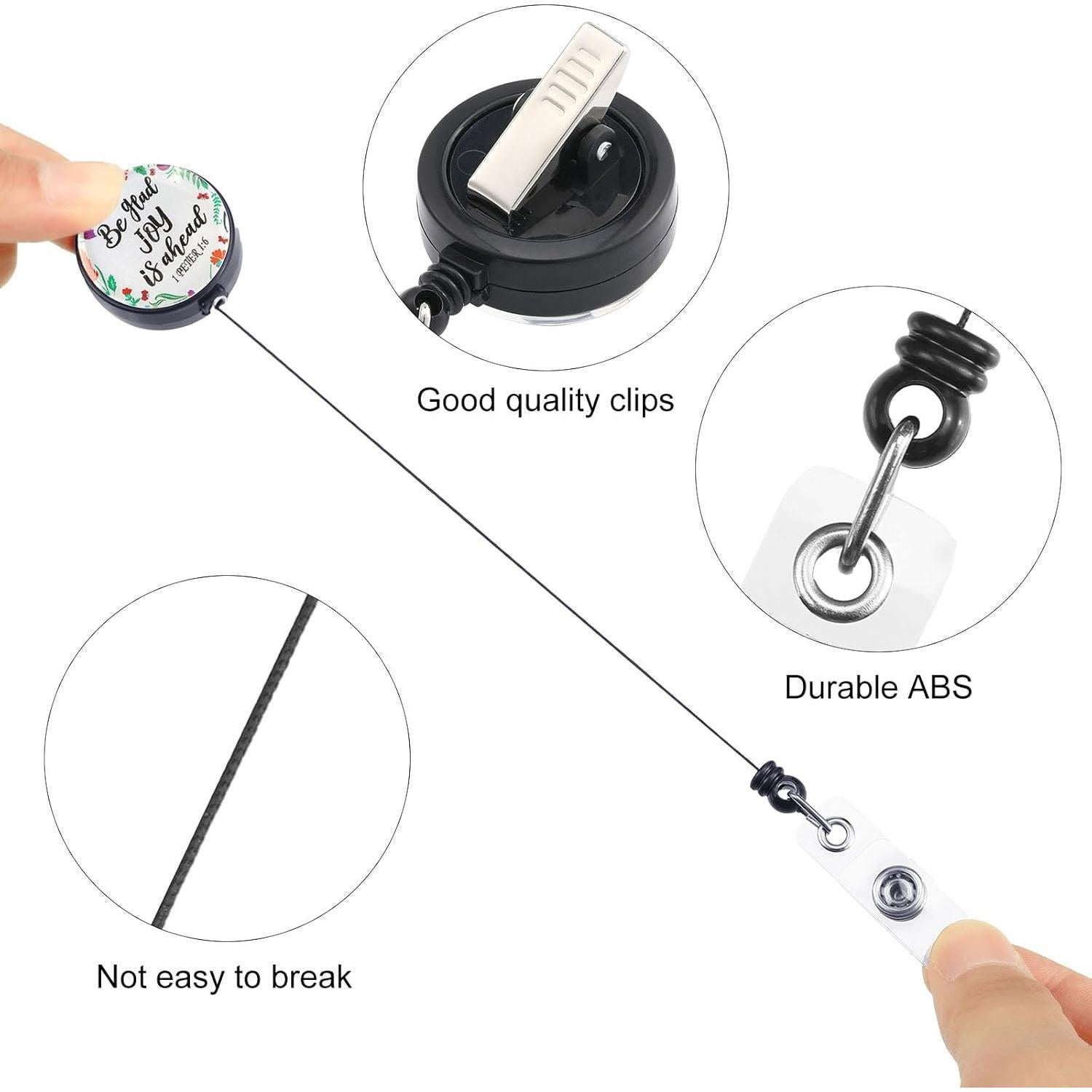 10 Piezas Soporte Insignia Retráctil Outus con Versículos