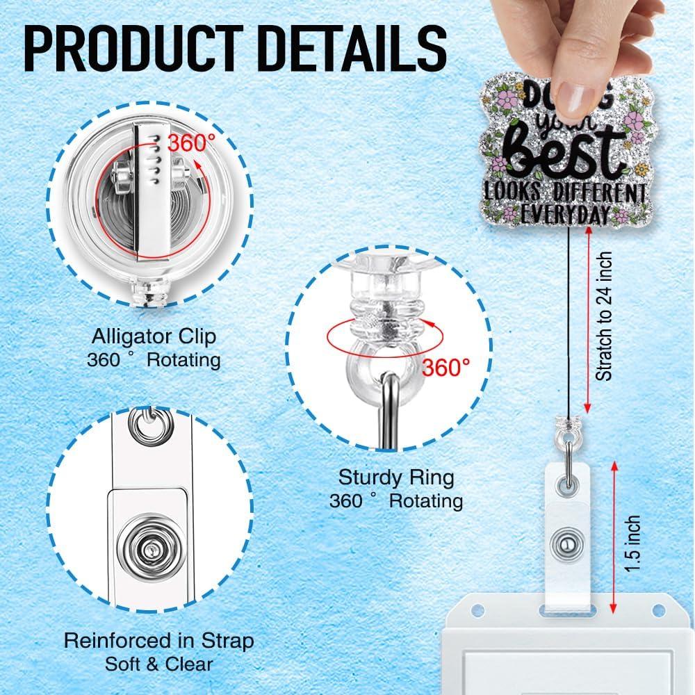 Sujetador Retráctil de Insignia Msticey Plata 8.9x4.3cm