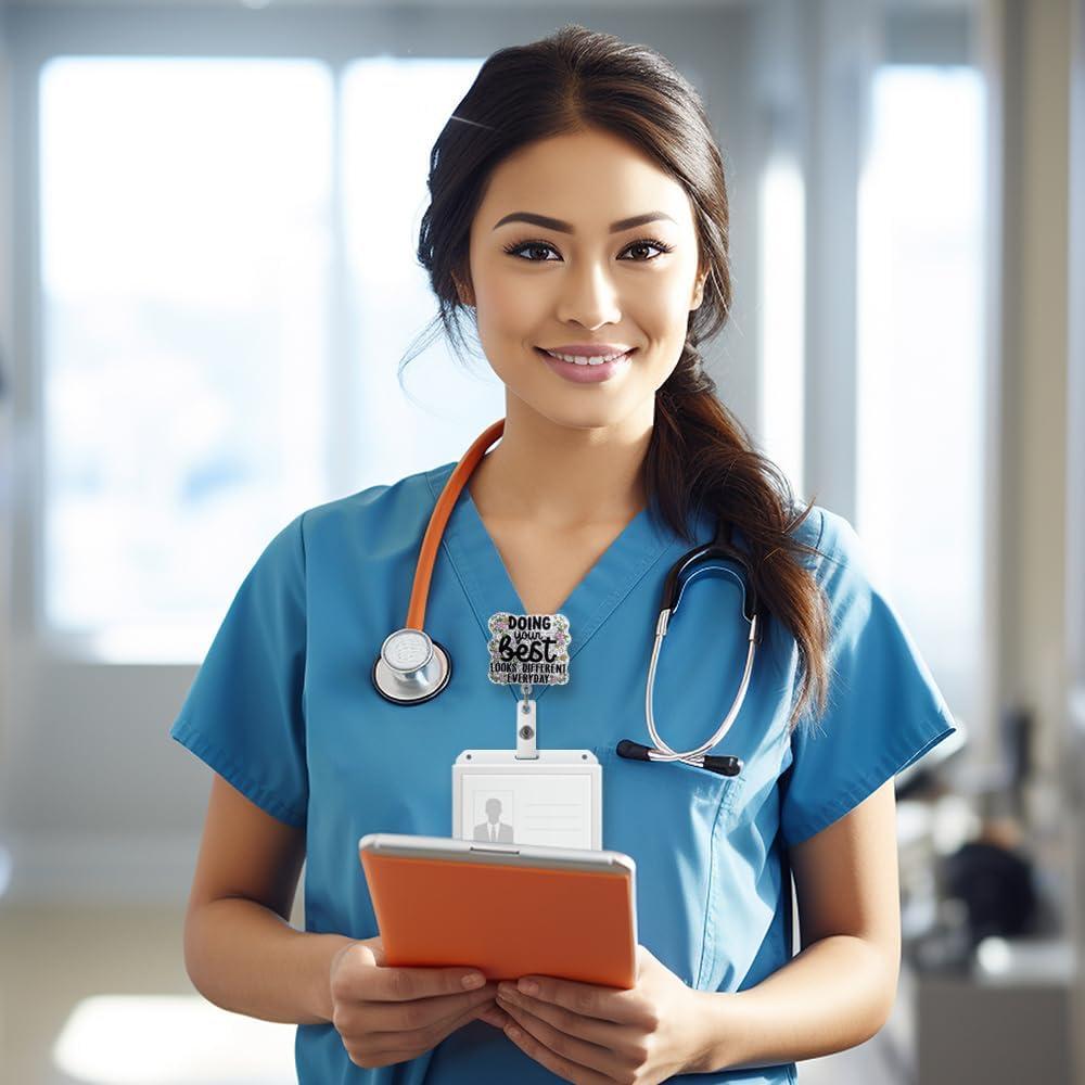 Sujetador Retráctil de Insignia Msticey Plata 8.9x4.3cm