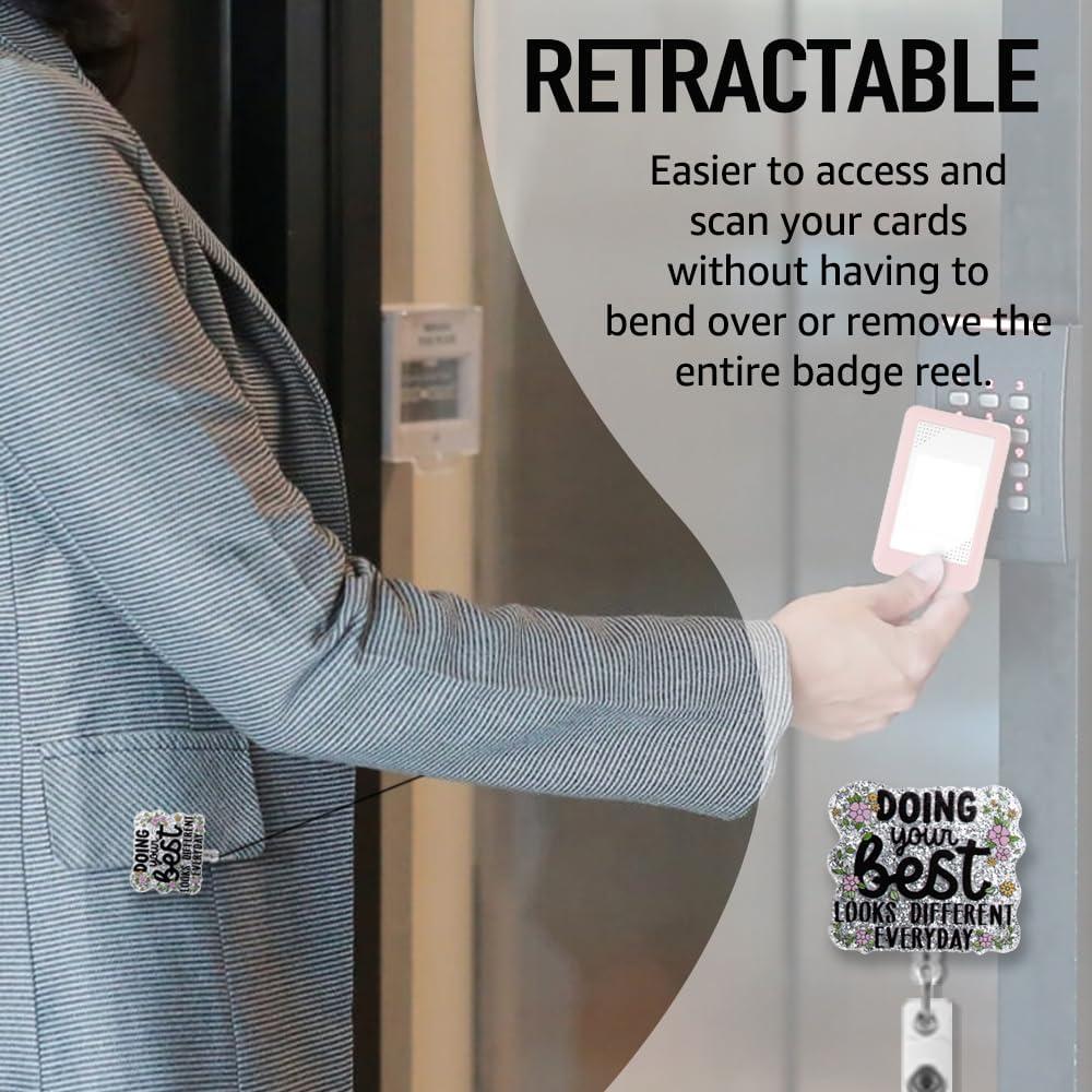 Sujetador Retráctil de Insignia Msticey Plata 8.9x4.3cm