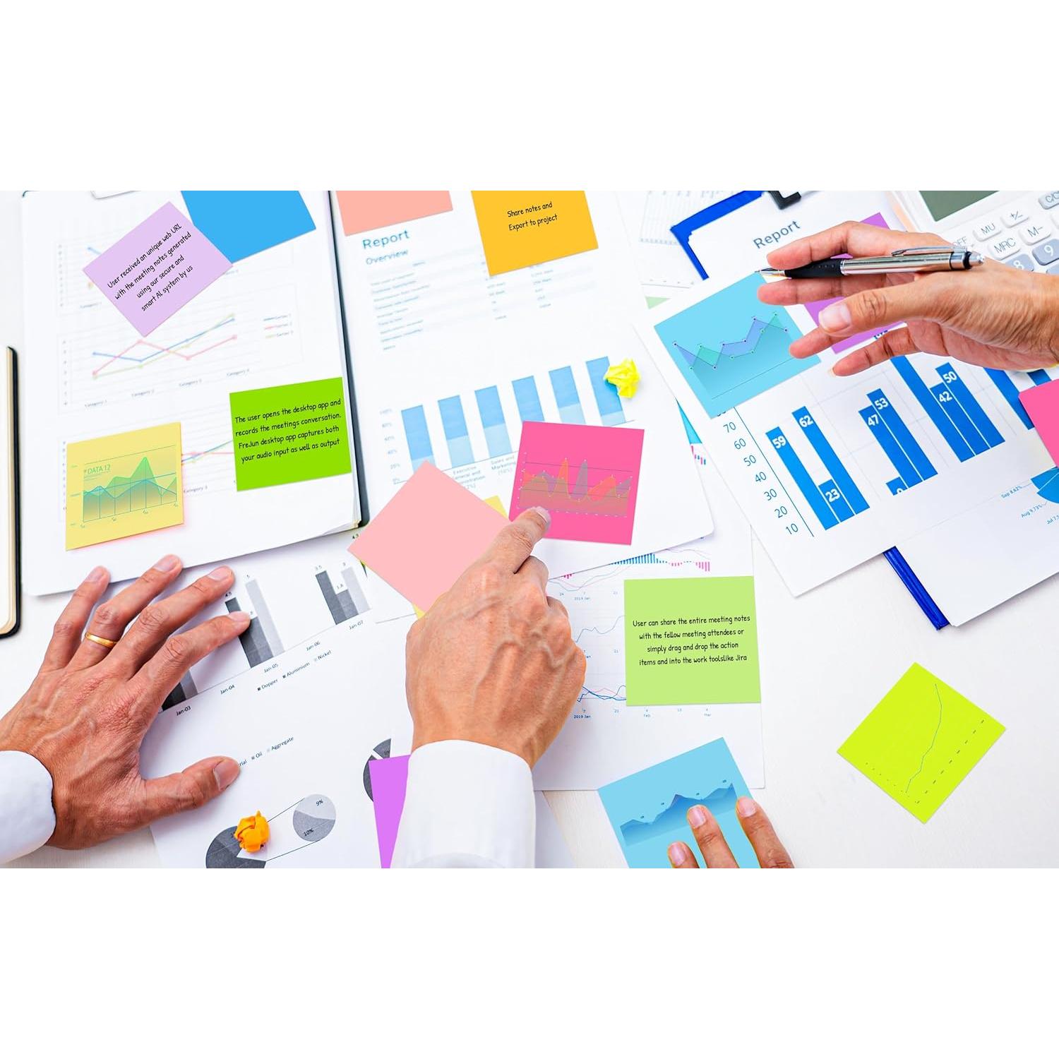 Notas Adhesivas VIPSTAR 3x3 cm 24 Pads 12 Colores Brillantes