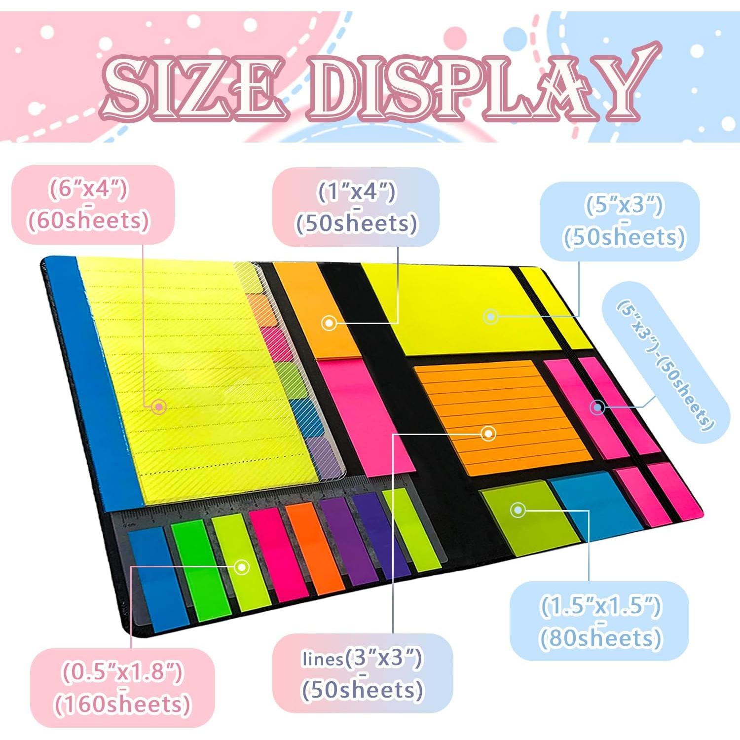 Juego de Notas Adhesivas 710pcs JIURUN Multicolor y Organizador