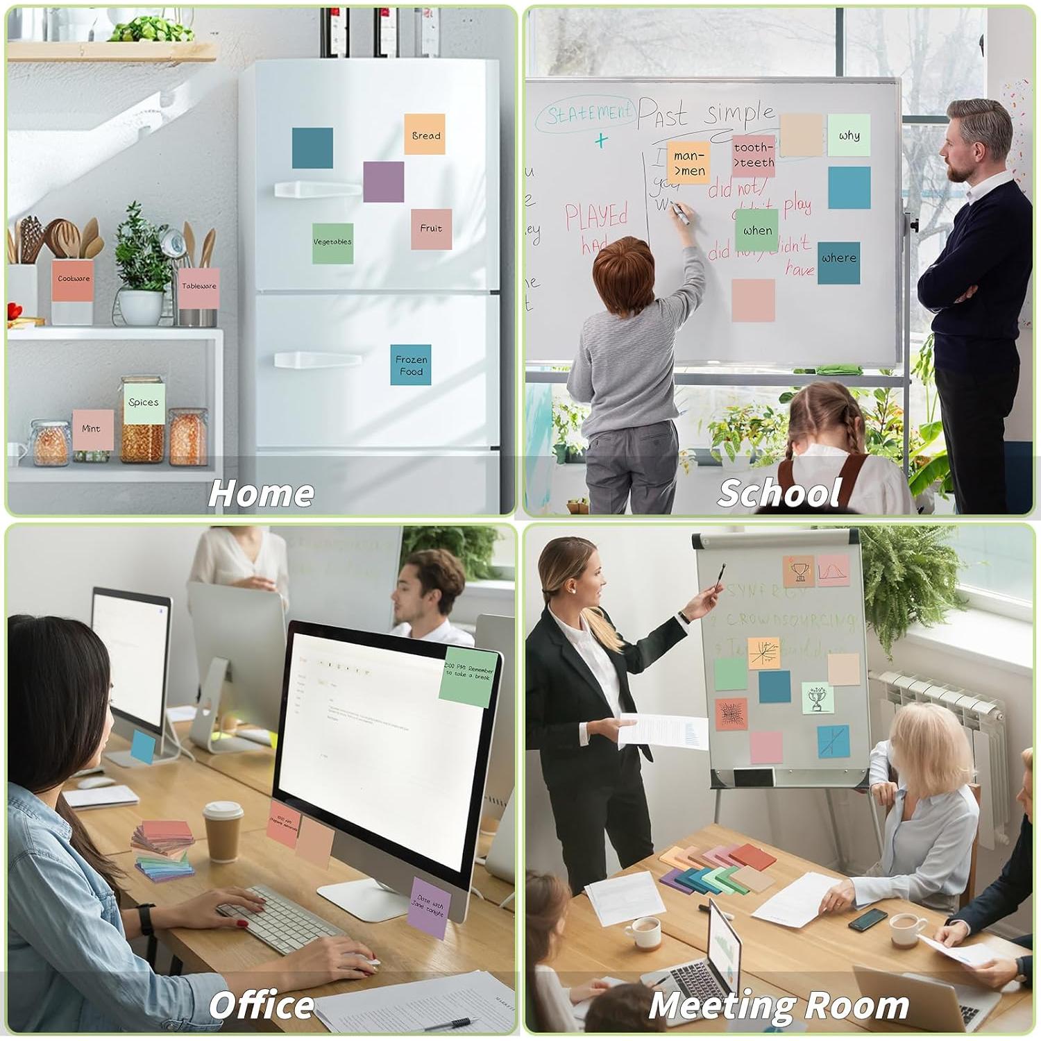 Paquete de 60 Notas Adhesivas Vintage 3x3 Oleitodh 12 Colores