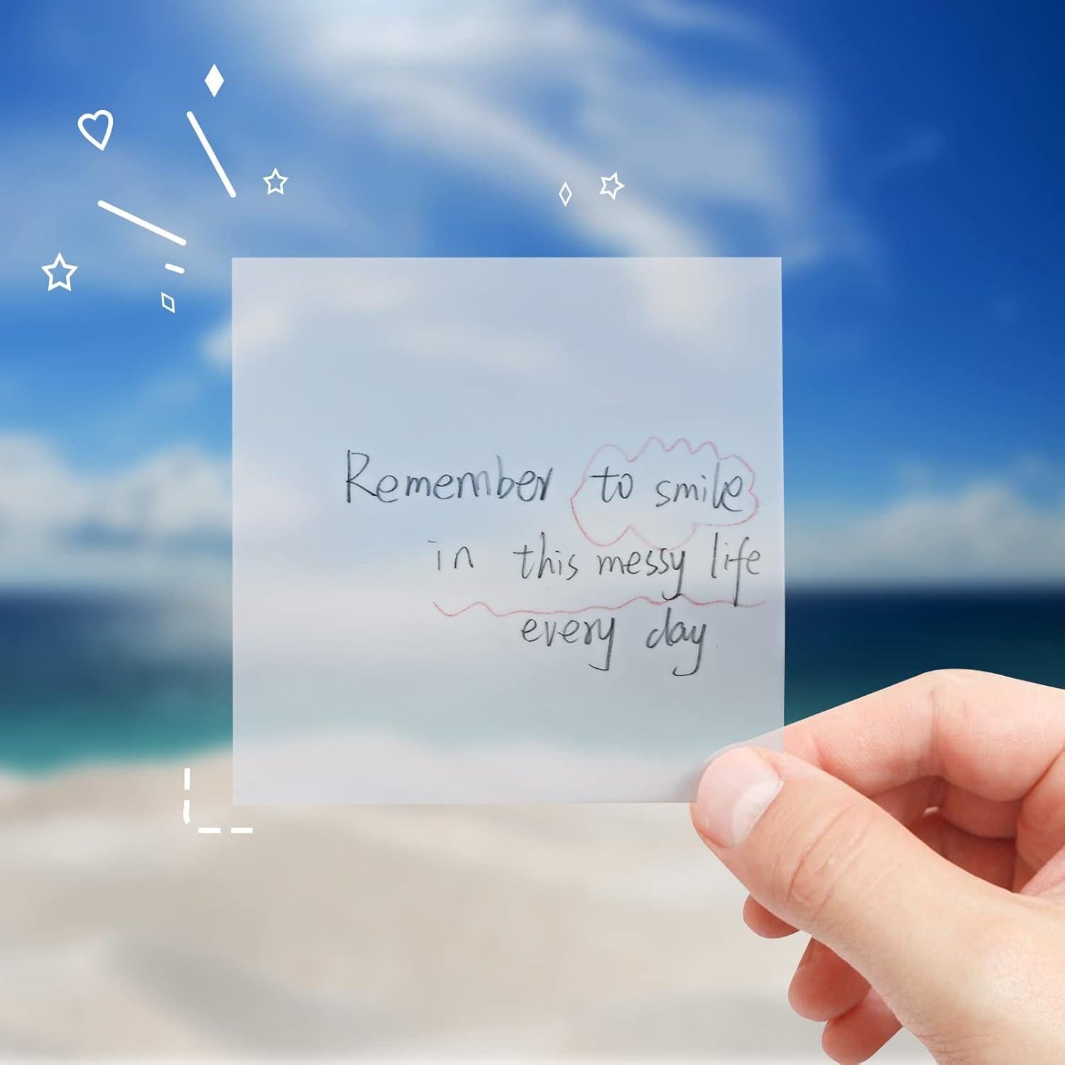 Notas Adhesivas Transparentes Abeillo - 150 Hojas, 3 Tamaños