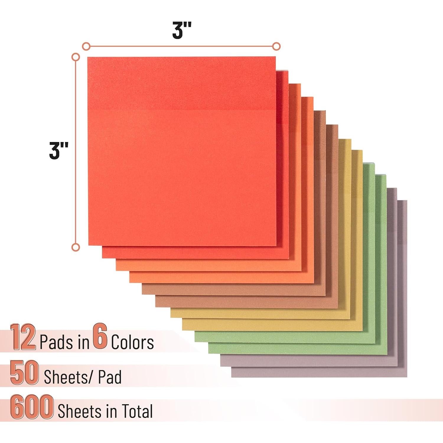 Notas Adhesivas Mr. Pen 7.62x7.62cm Cosecha Ámbar 600 Hojas
