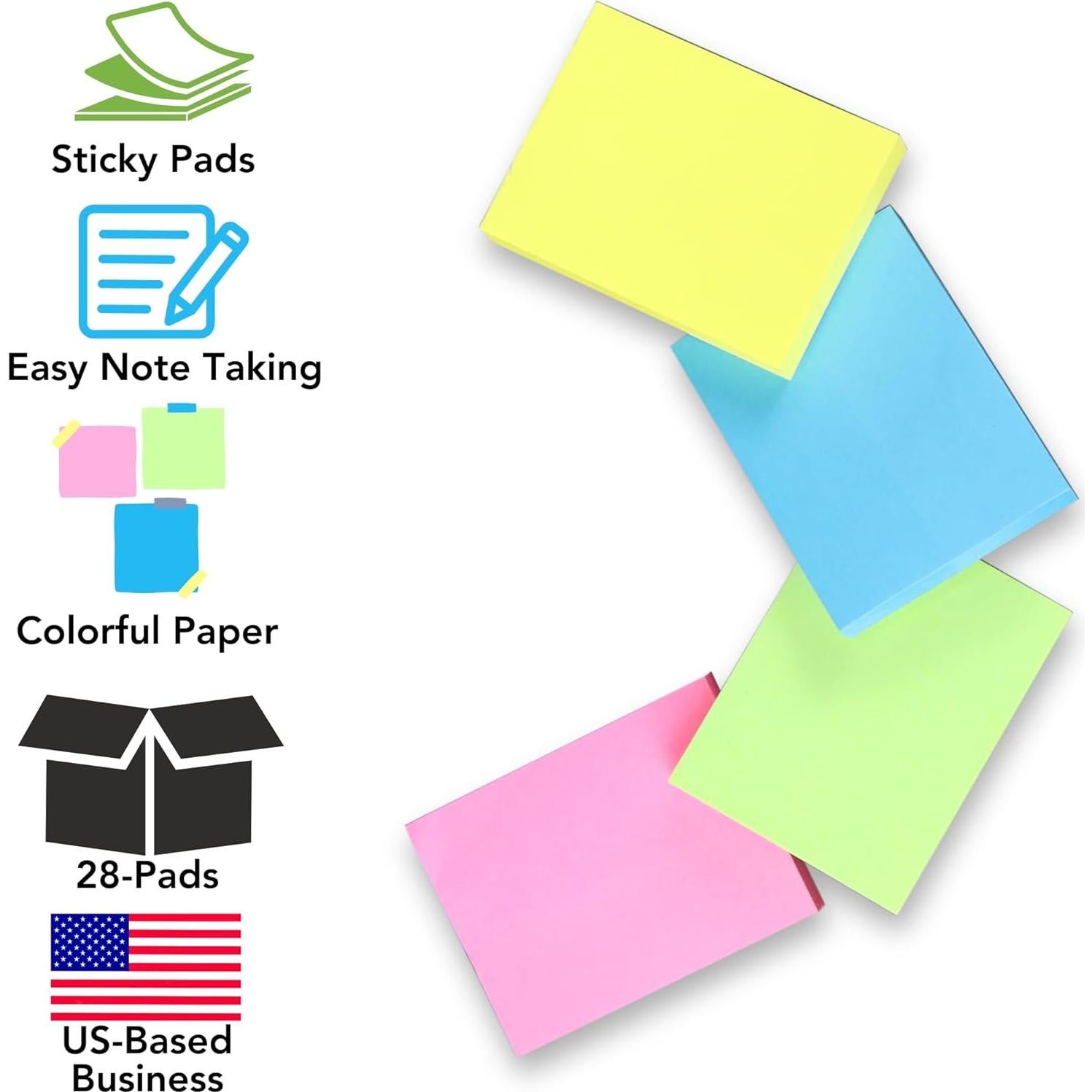 Notas Adhesivas Iconikal 75 Hojas 4 Colores 5x3.8cm