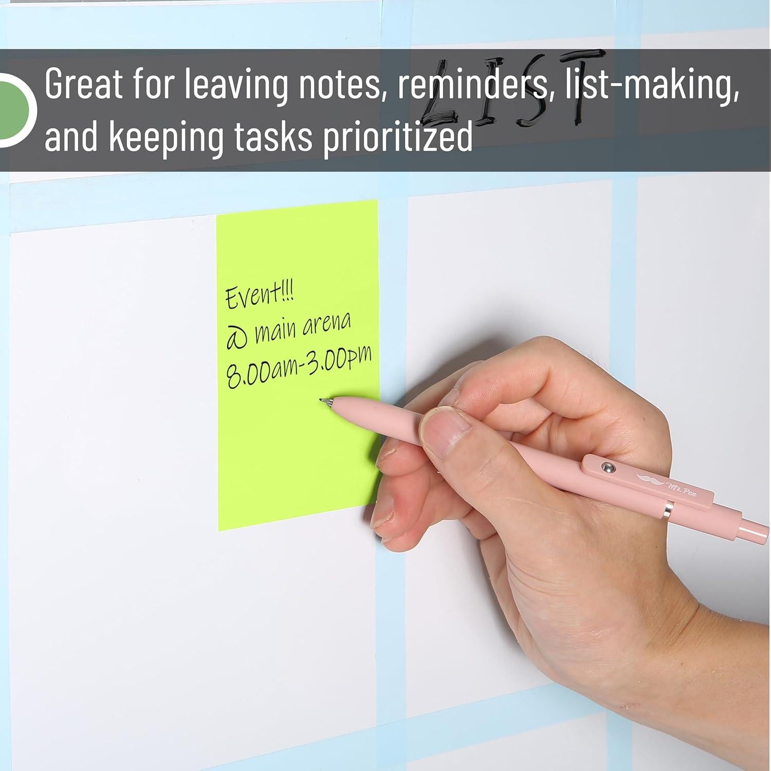 Notas Adhesivas Mr. Pen, 6 Blocs, 360 Hojas Multicolor