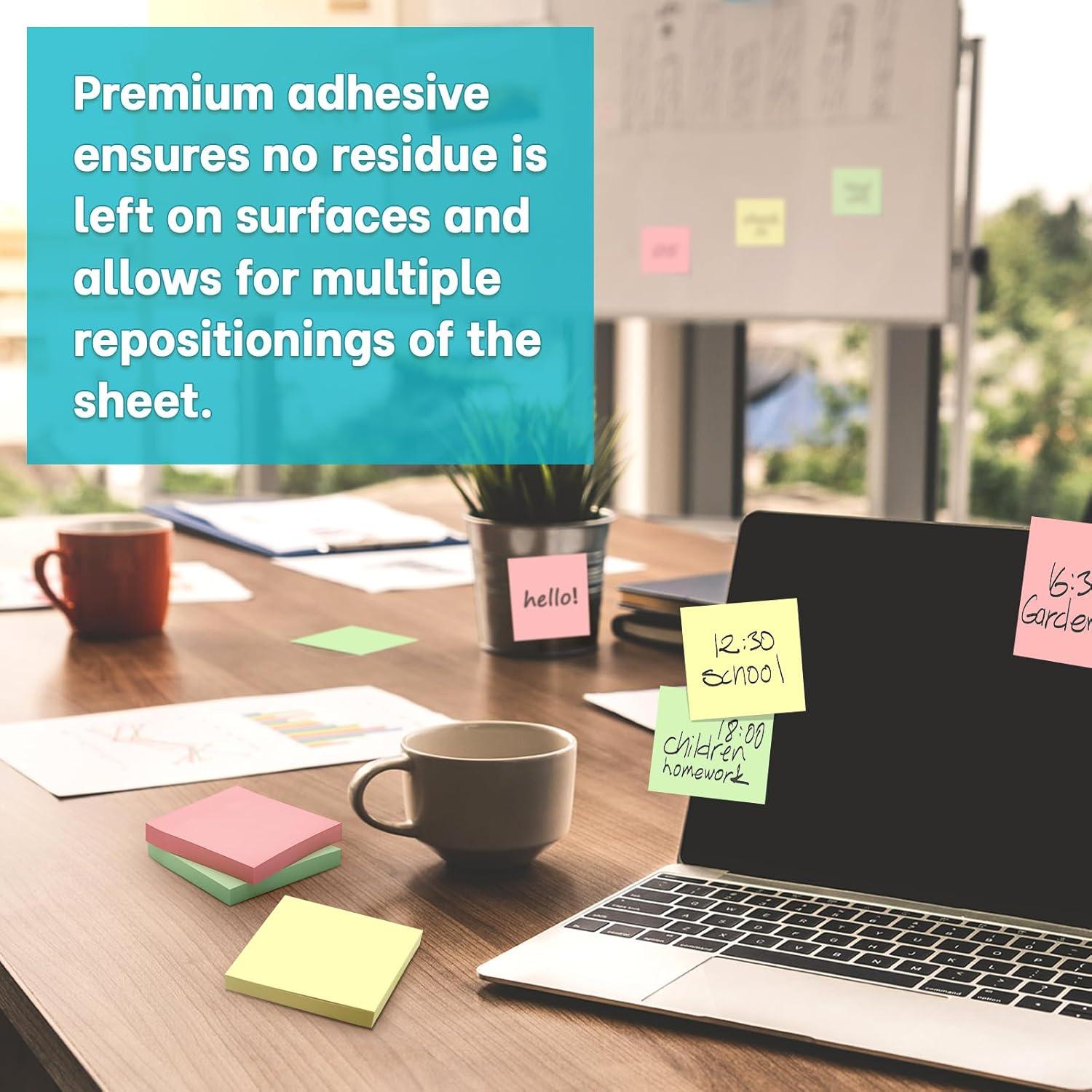 Notas Adhesivas 7.6x7.6 cm imoon - 6 Blocs Pastel 100 Hojas