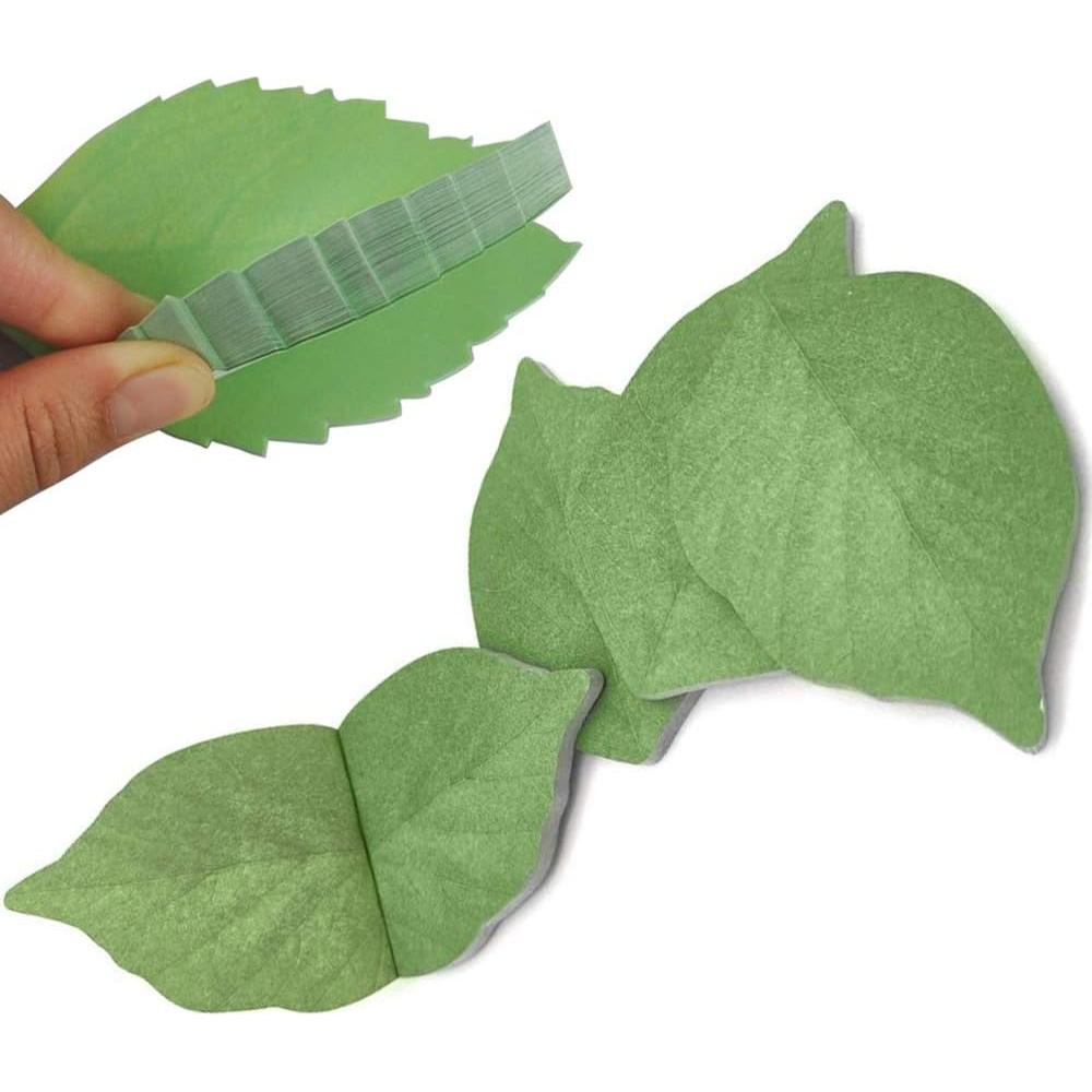 5 Paquetes de Notas Adhesivas Hoja Verde Tuklye 9.5x6.2cm