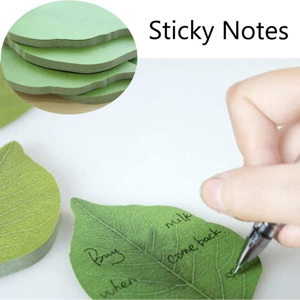 5 Paquetes de Notas Adhesivas Hoja Verde Tuklye 9.5x6.2cm