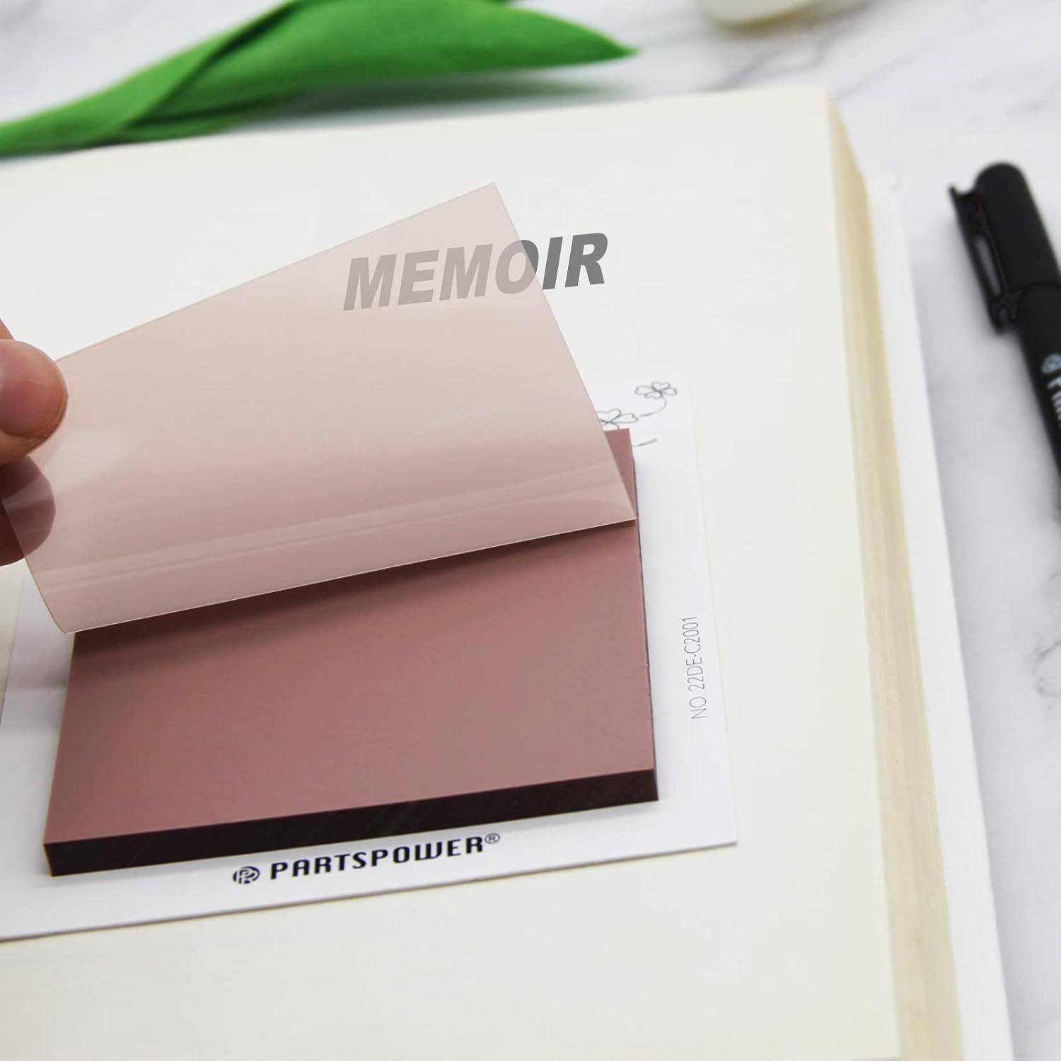 Notas Adhesivas Transparentes PARTSPOWER 100 Hojas 7.62 cm Ciruela