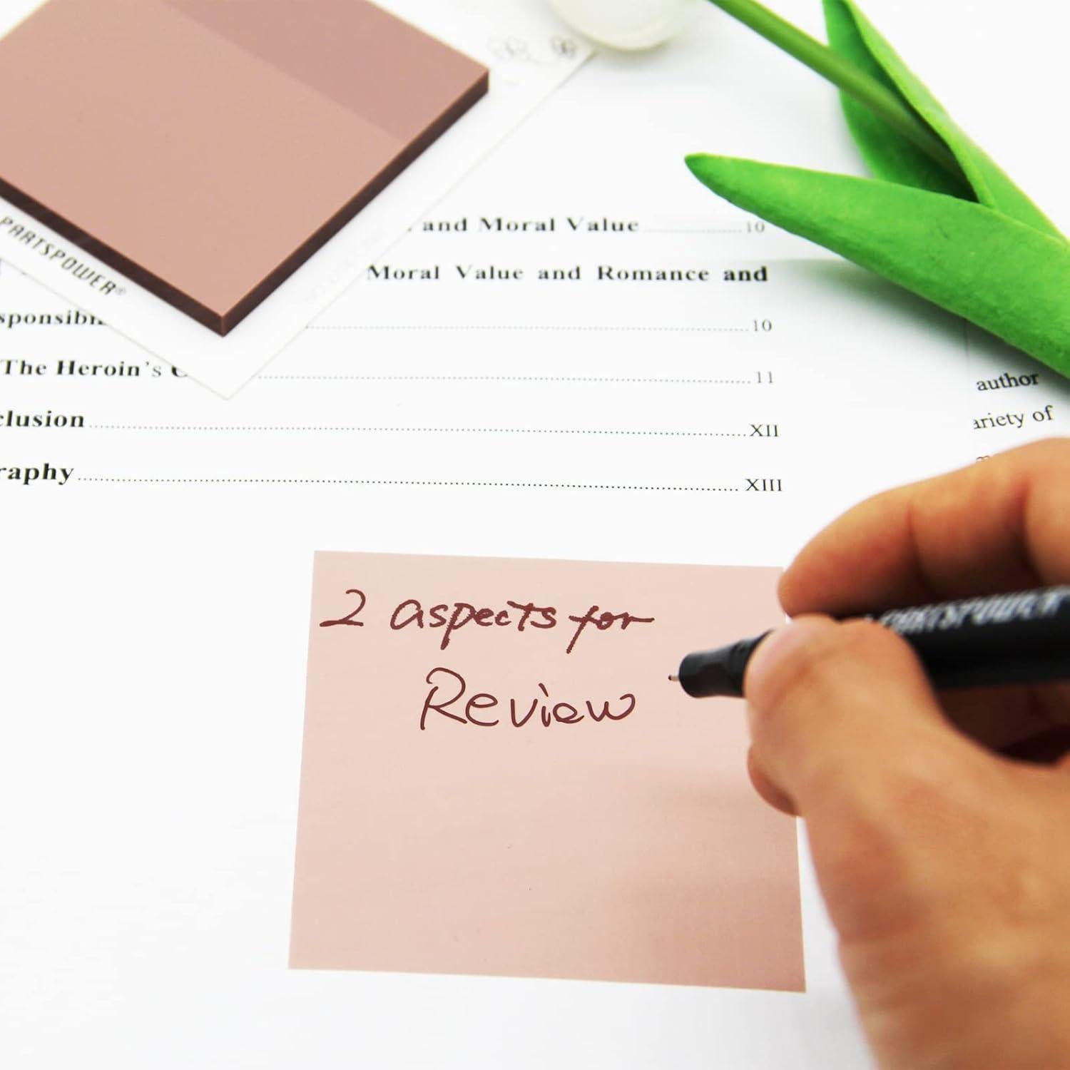 Notas Adhesivas Transparentes PARTSPOWER 100 Hojas 7.62 cm Ciruela