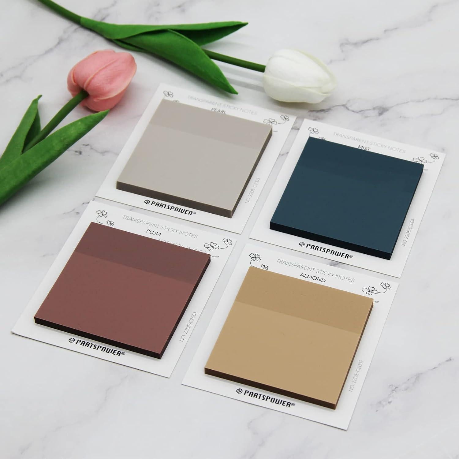 Notas Adhesivas Transparentes PARTSPOWER 100 Hojas 7.62 cm Ciruela