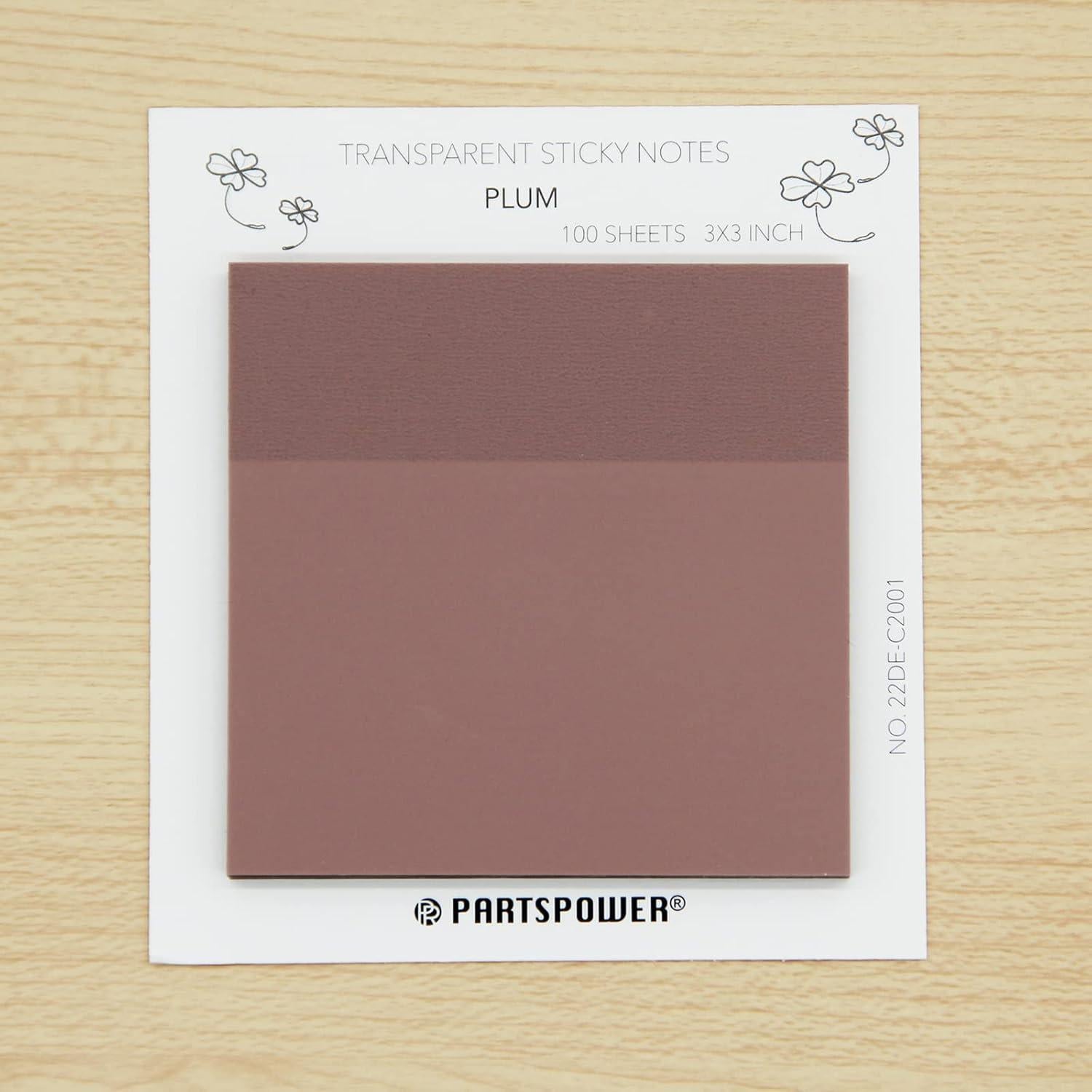 Notas Adhesivas Transparentes PARTSPOWER 100 Hojas 7.62 cm Ciruela
