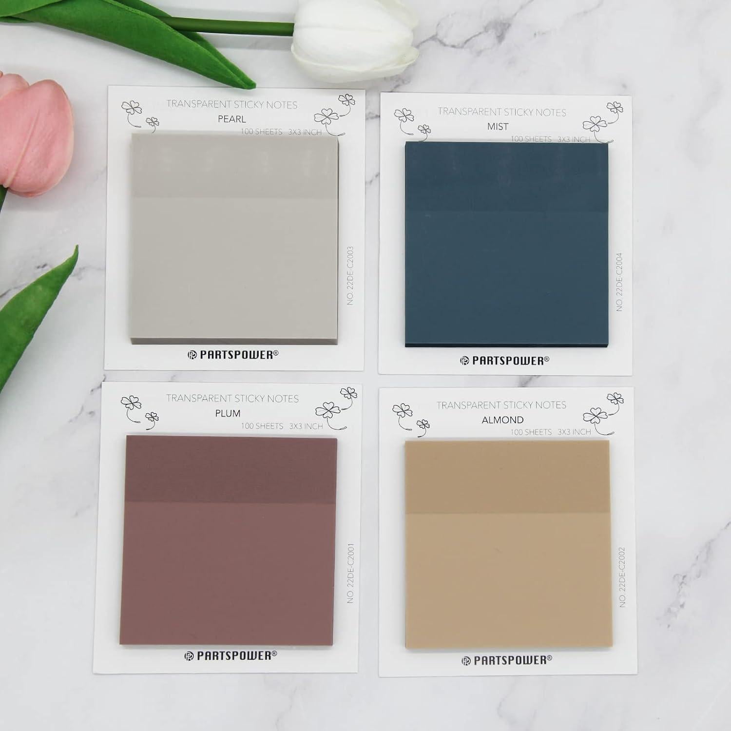 Notas Adhesivas Transparentes PARTSPOWER 100 Hojas 7.62 cm Ciruela