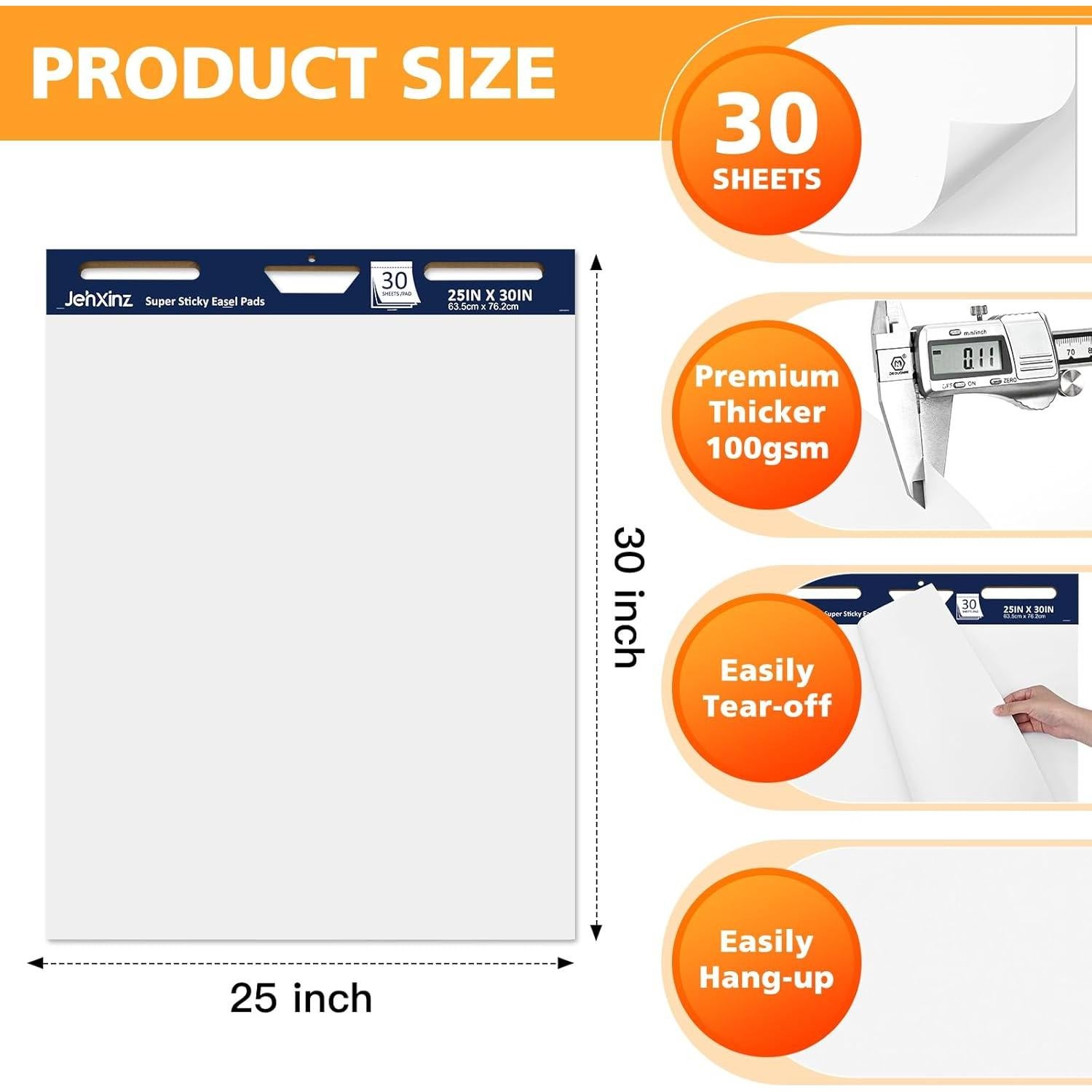 Papel de Pizarra Adhesivo JehXinz 63.5x76.2 cm 30 Hojas