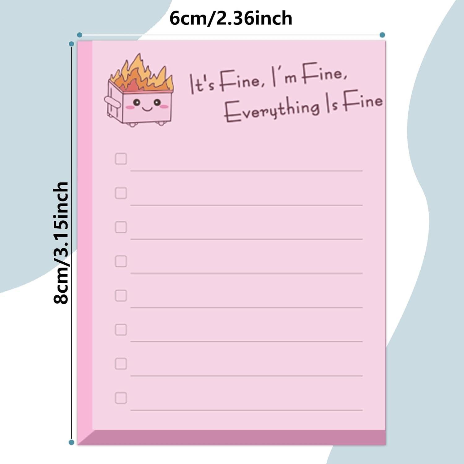 Notas Adhesivas Divertidas AsDream Fuego en Basurero 12 Piezas