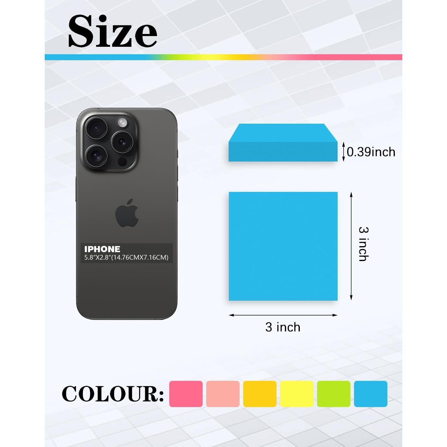 Notas Adhesivas WeLiu 7.62x7.62 cm 48 Paquetes Multicolor