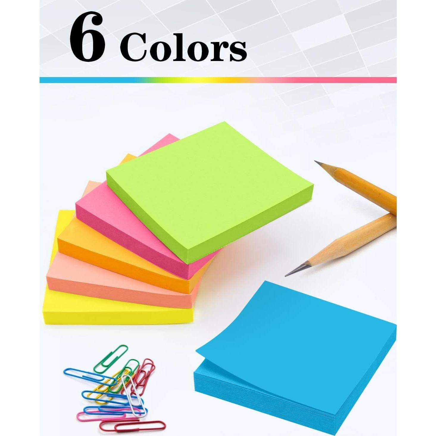 Notas Adhesivas WeLiu 7.62x7.62 cm 48 Paquetes Multicolor