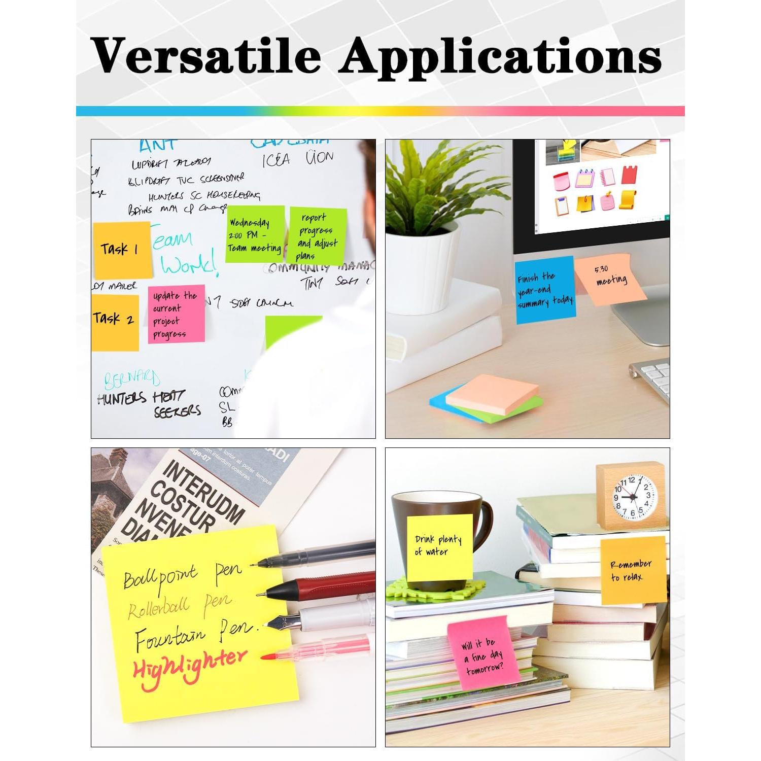 Notas Adhesivas WeLiu 7.62x7.62 cm 48 Paquetes Multicolor