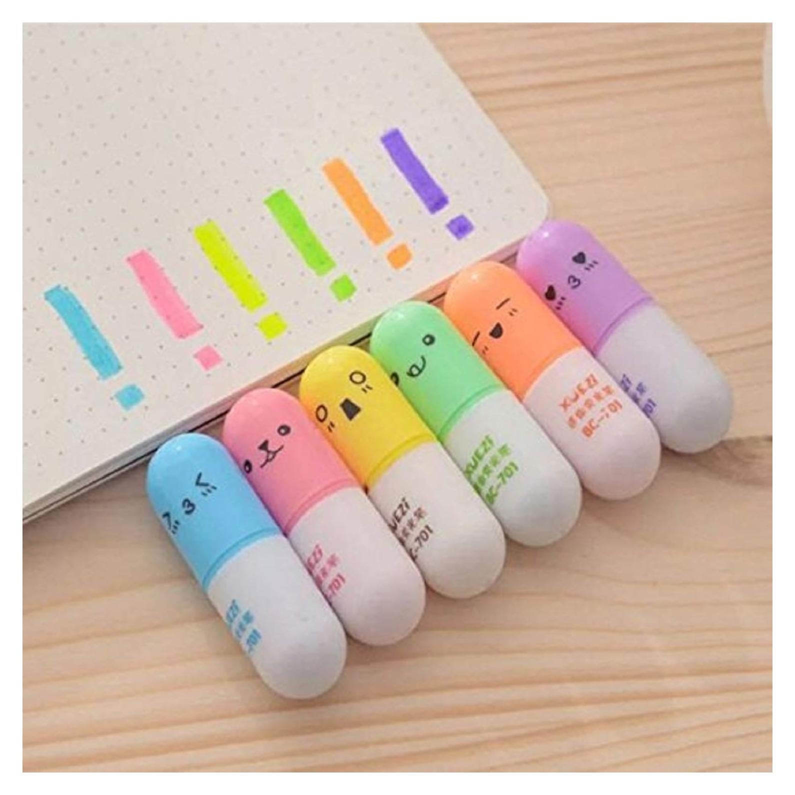 Set de 6 Mini Marcadores Fluorescentes VANVENE - Diseño Coreano