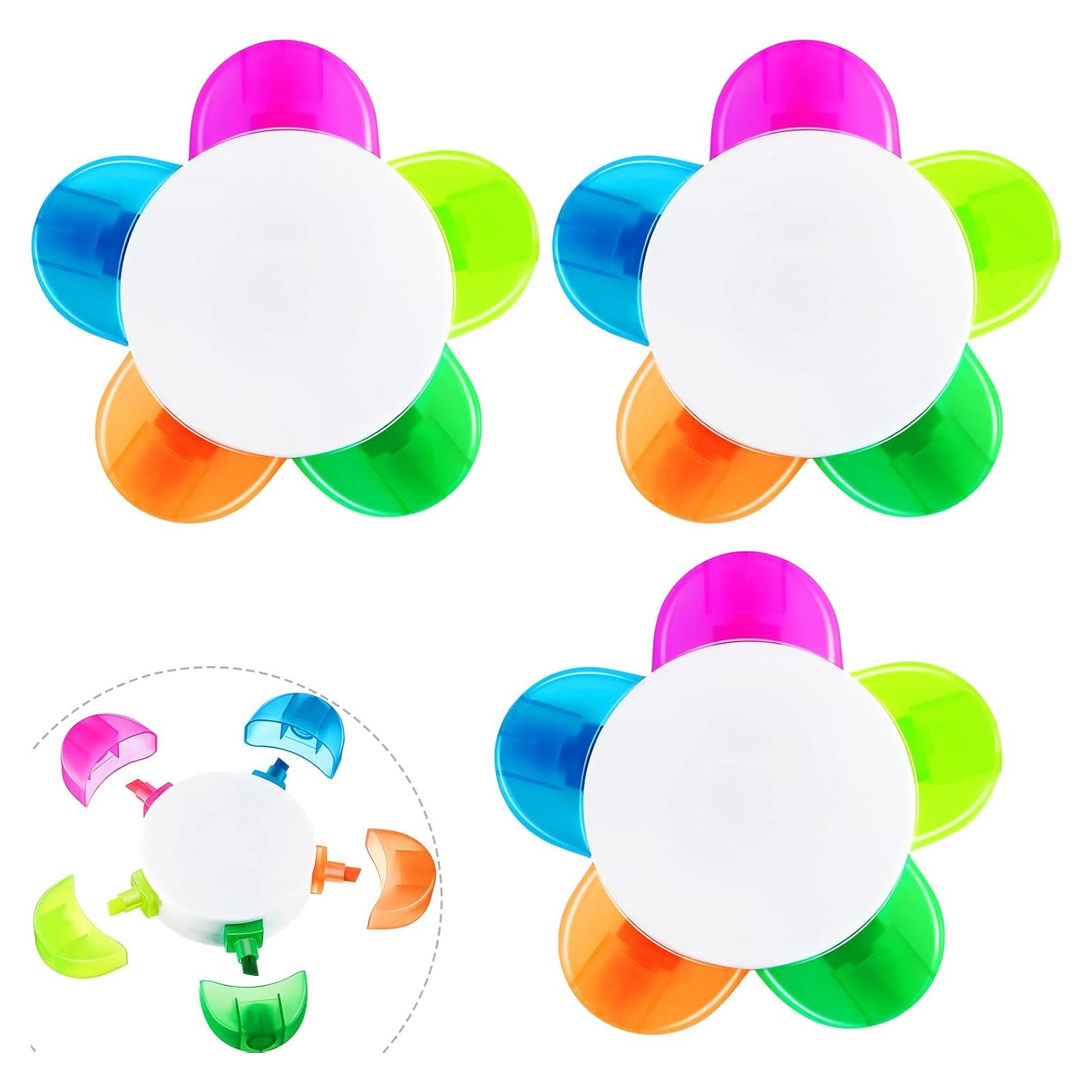 Marcadores en Forma de Pétalos Outus - 5 Colores Fluorescentes