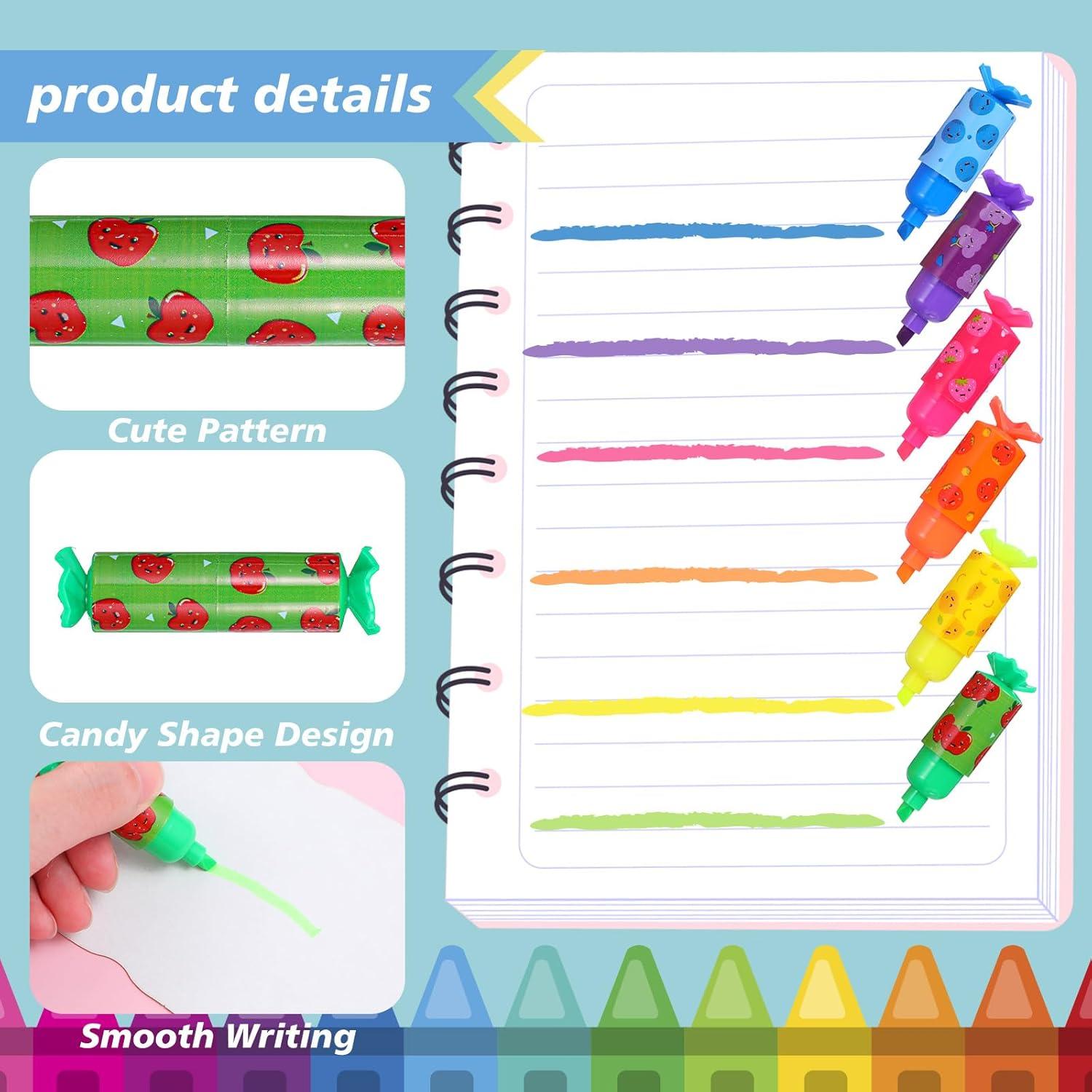 72 Mini Marcadores Fluorescentes Ubamdom Multicolor 6 Colores