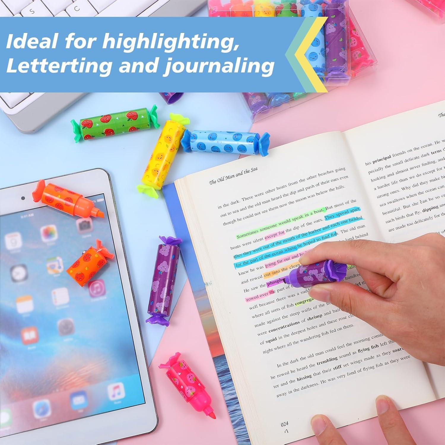 72 Mini Marcadores Fluorescentes Ubamdom Multicolor 6 Colores