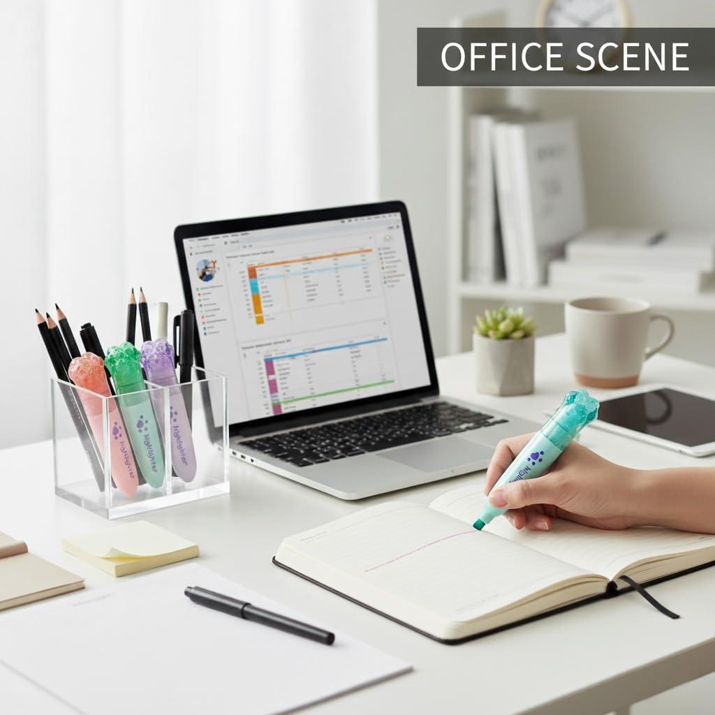 Set de 6 Mini Resaltadores Kawaii IEFFPIN Multicolor