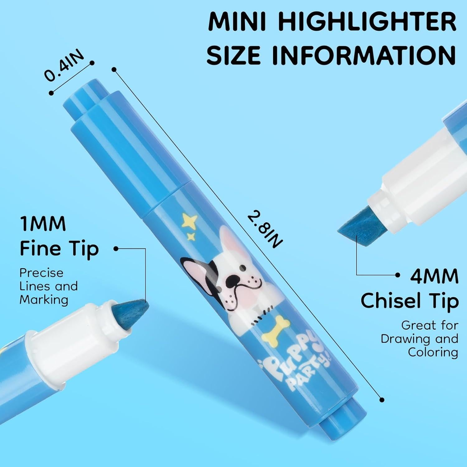 Mini Marcadores Fluorescentes M&G - Paquete de 6 Colores Chisel