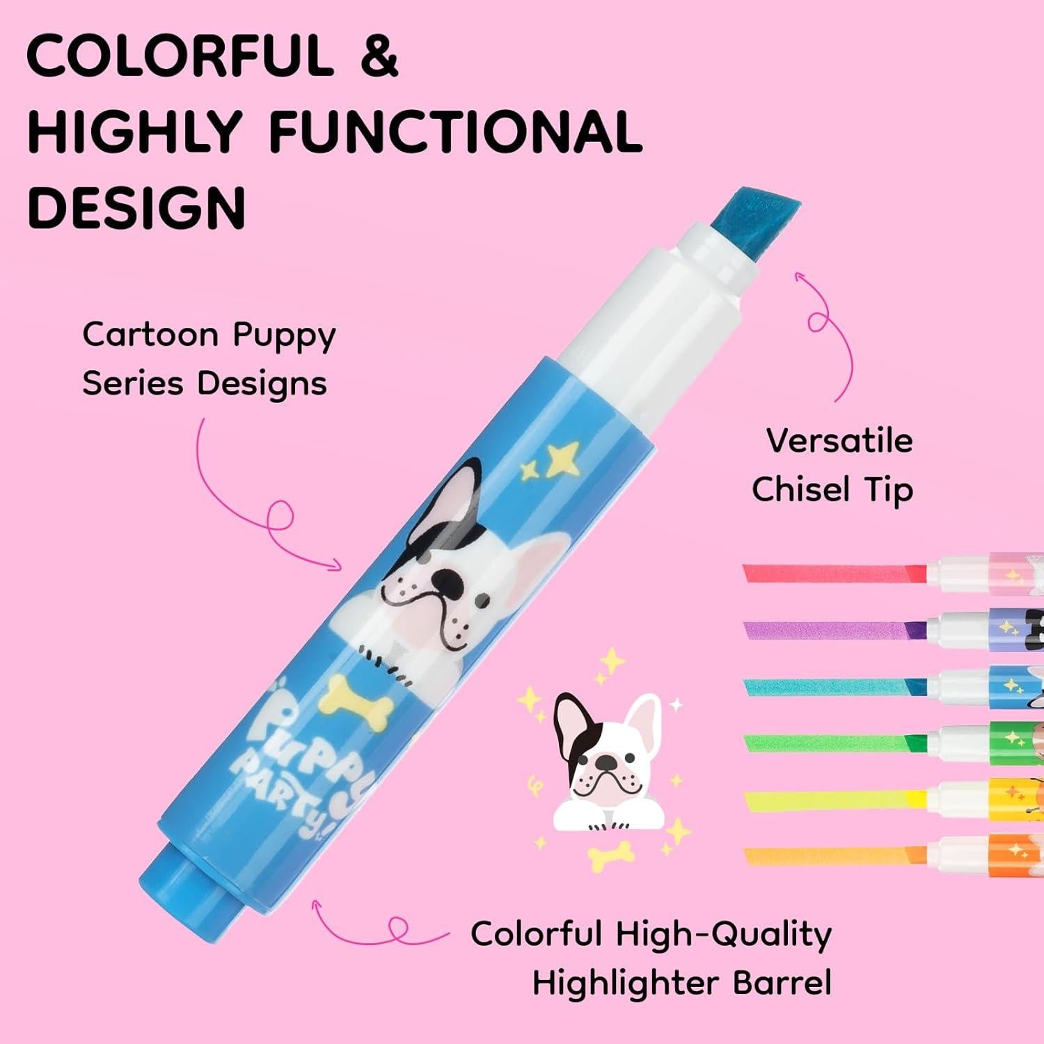 Mini Marcadores Fluorescentes M&G - Paquete de 6 Colores Chisel