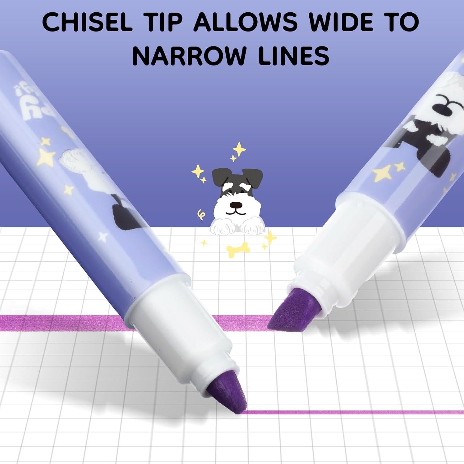 Mini Marcadores Fluorescentes M&G - Paquete de 6 Colores Chisel