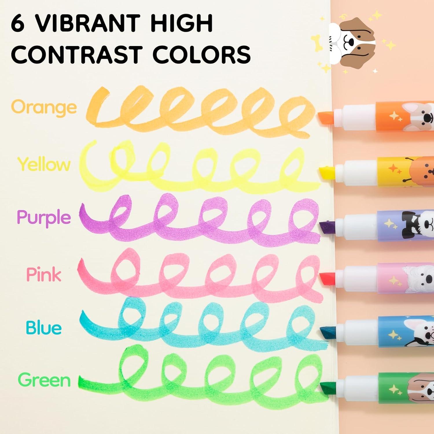 Mini Marcadores Fluorescentes M&G - Paquete de 6 Colores Chisel