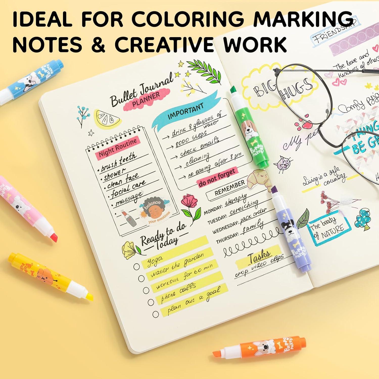 Mini Marcadores Fluorescentes M&G - Paquete de 6 Colores Chisel