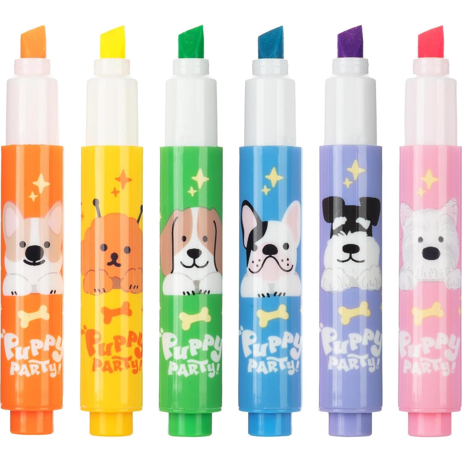 Mini Marcadores Fluorescentes M&G - Paquete de 6 Colores Chisel